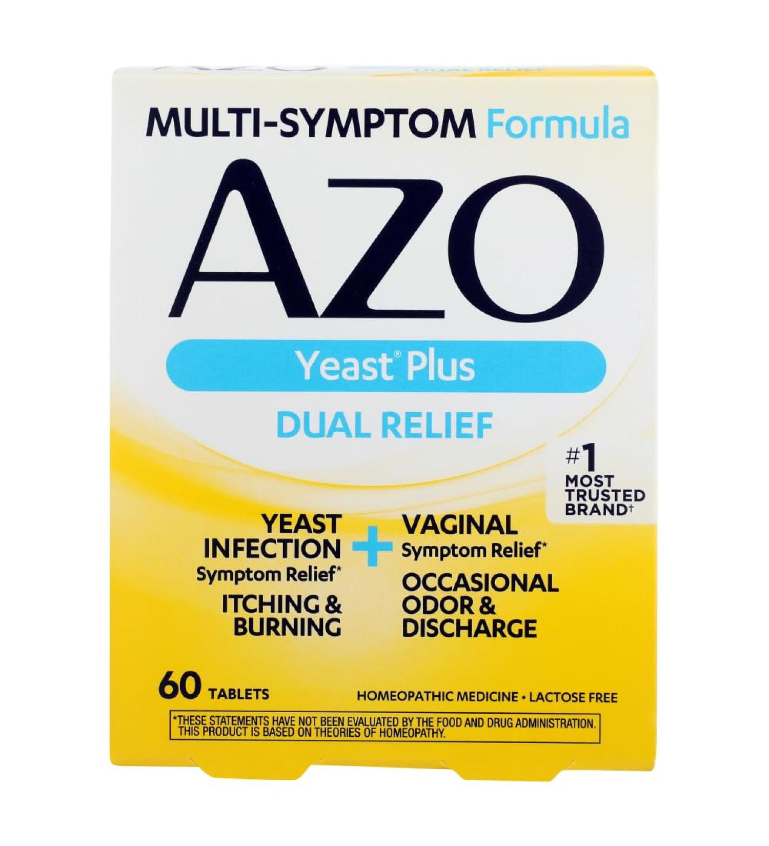 Buy AZO Yeast Plus Tablets 60 Count - Supports Healthy Balance & Vaginal Health | Fast International Shipping - Buy Online on GoSupps.com