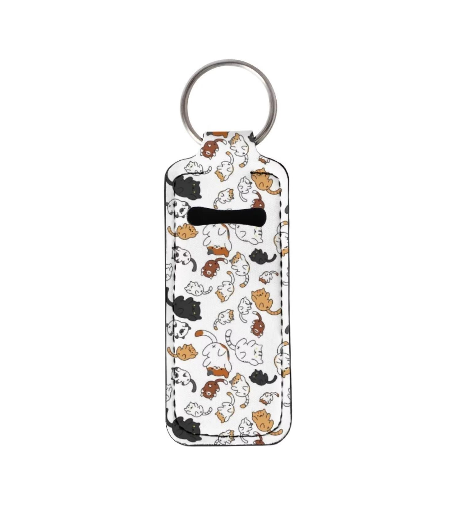 Cartoon Cats Keychain Chapstick Holder Pouch for Women and Girls - Lipstick Chapstick Balm Gloss Storage - Buy Online on GoSupps.com