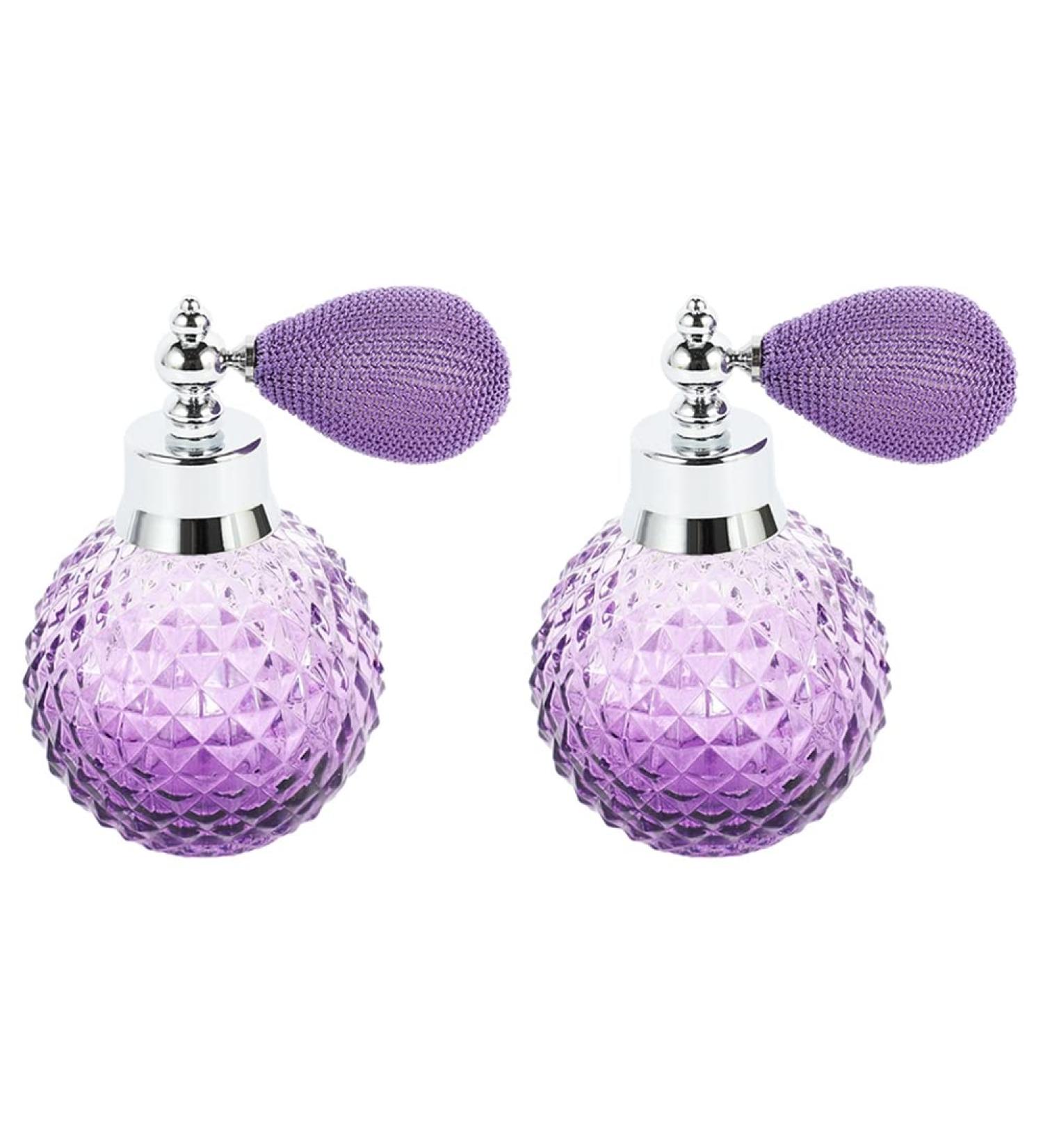 FYOBOT 2X 110ML Vintage Crystal Perfume Bottle White Short Atomizer Refillable Glass - Buy Online on GoSupps.com