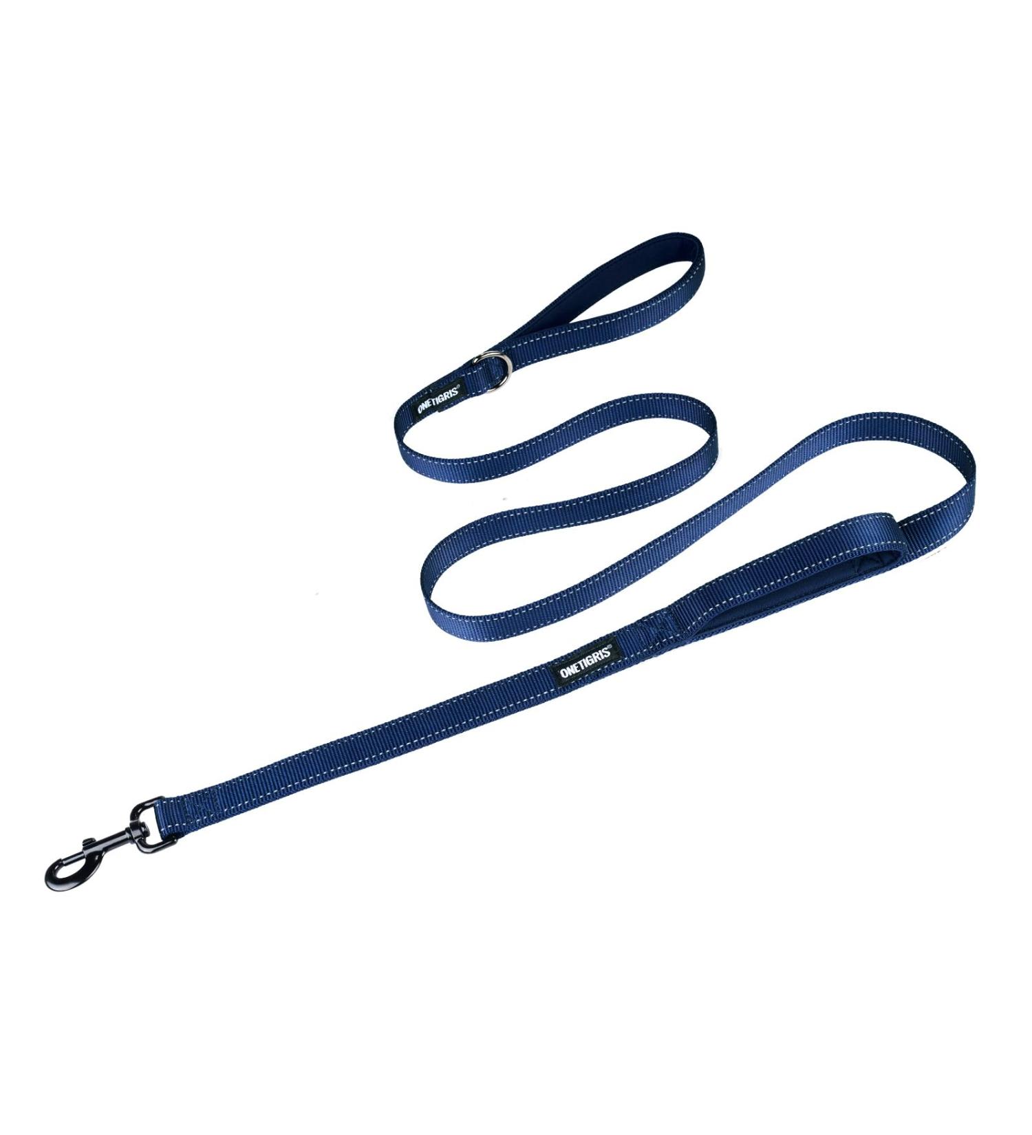 OneTigris Double Dog Leash with Reflective Stripes | M (182cm) Blue - Durable Adjustable & Perfect for Large Dogs | Shop Internationally! - Buy Online on GoSupps.com