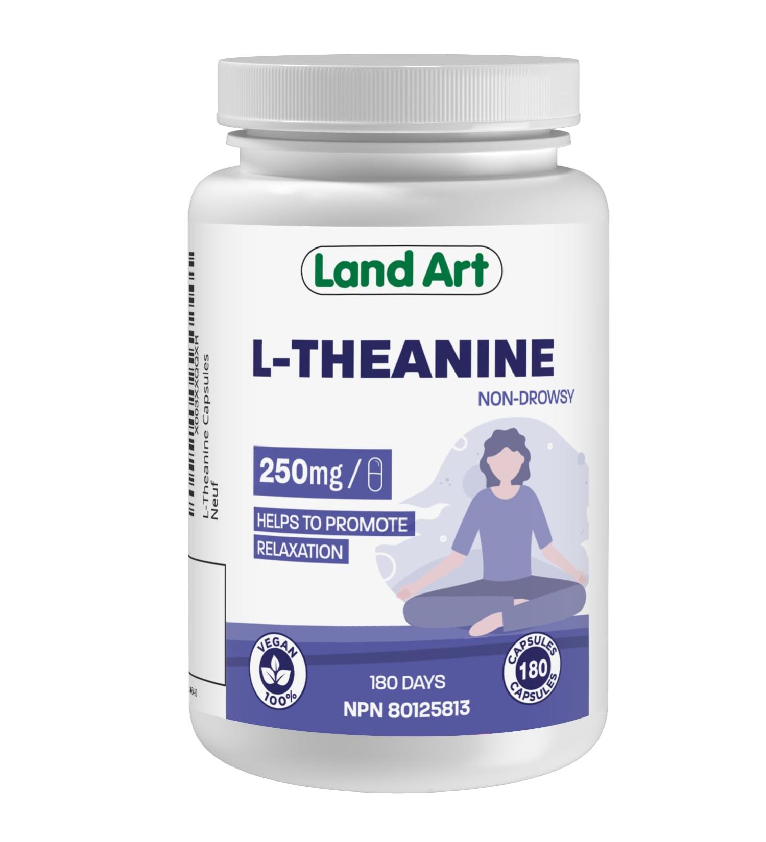 L-Theanine 250mg 180 Vcaps - BONUS SIZE - 180 Servings - HIGH POTENCY - Promotes Relaxation - Vegan - Made in Canada - Buy Online on GoSupps.com