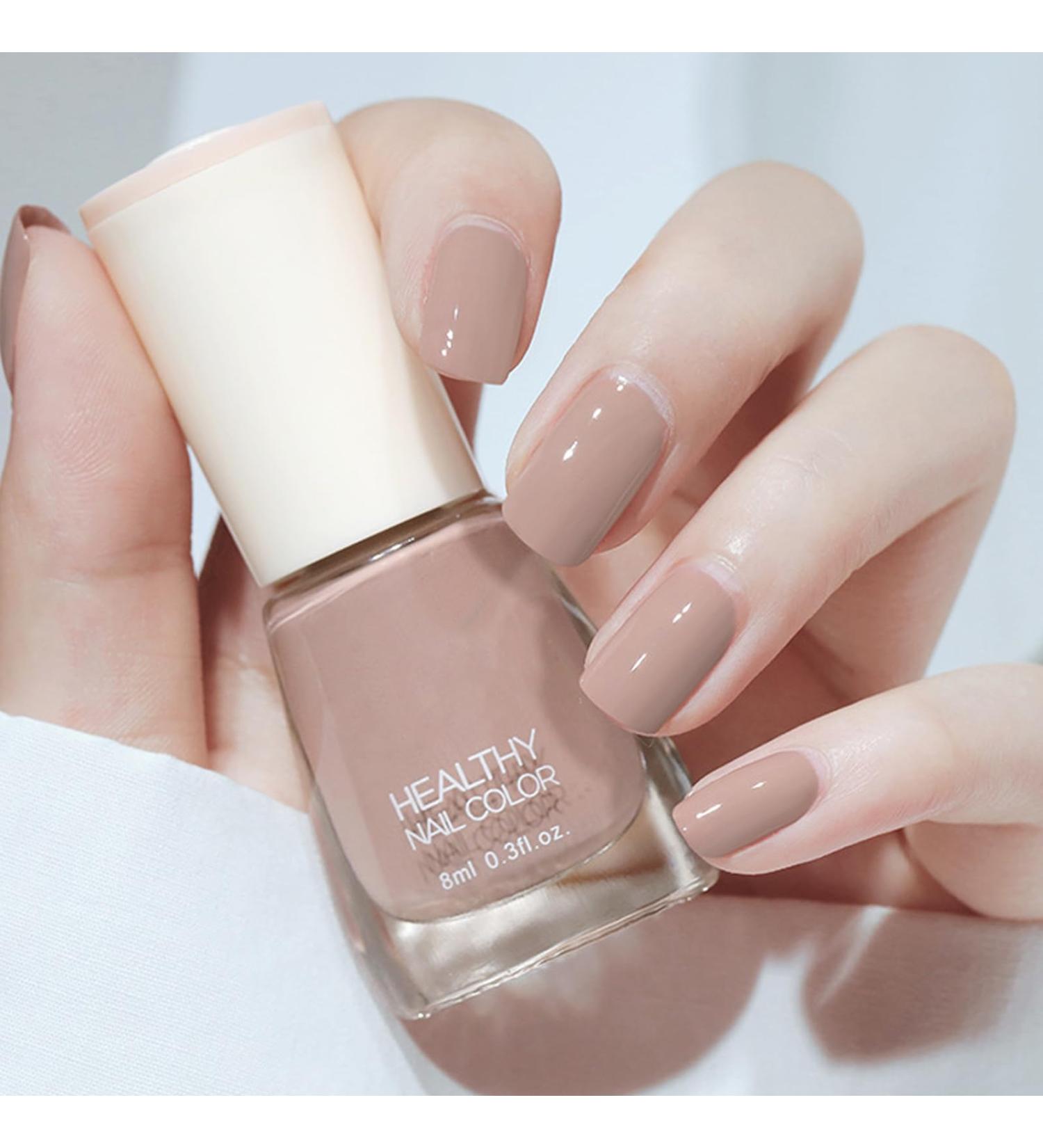 Nude Nail Polish Nail Varnish Quick Dry Long Lasting Neutral Breathable French Nail Polish Oil Based Formula Non-toxic Natural Nude Nail Varnish for Women DIY Nail Art Manicure at Home - Buy Online on GoSupps.com