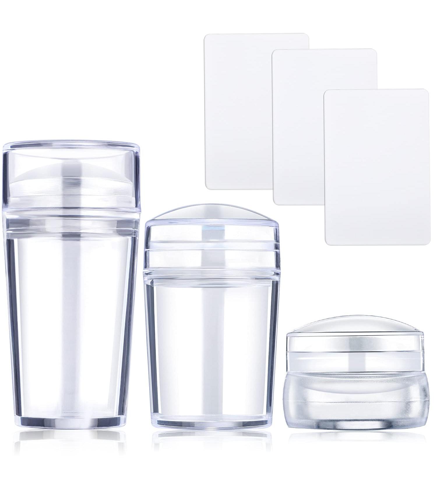 Noverlife 3PCS Nail Art Stamper Kit - Clear Silicone Stampers for Nail Design - Manicure Jelly Stamper Set with Scraper Cards - DIY Nail Stamping Transfer in 3 Sizes - Buy Online on GoSupps.com