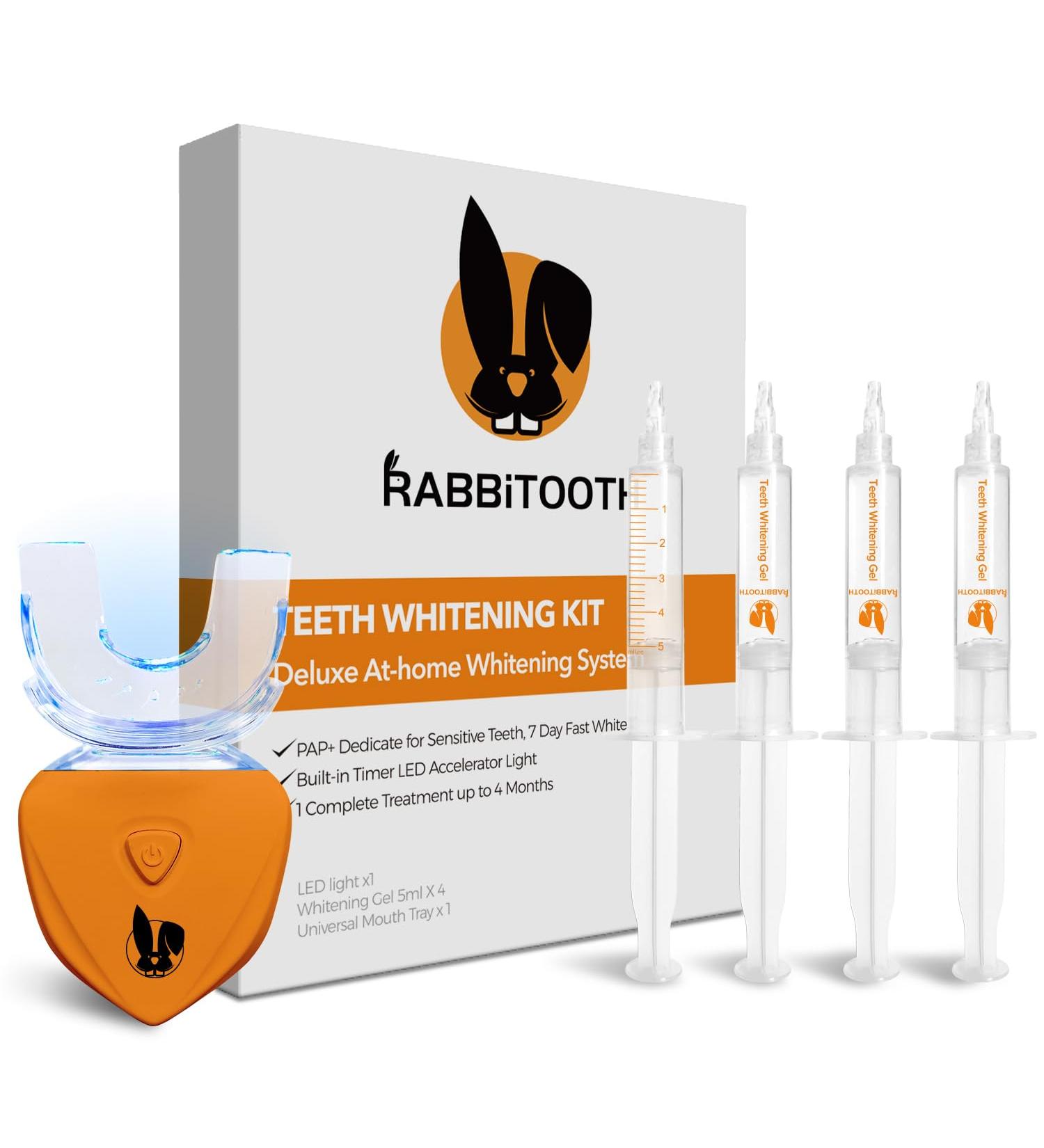 Teeth Whitening Kit for Sensitive Teeth - 40 Treatments with Pap+ Gel & Cordless Light - Fast & Safe Results - Buy Online on GoSupps.com