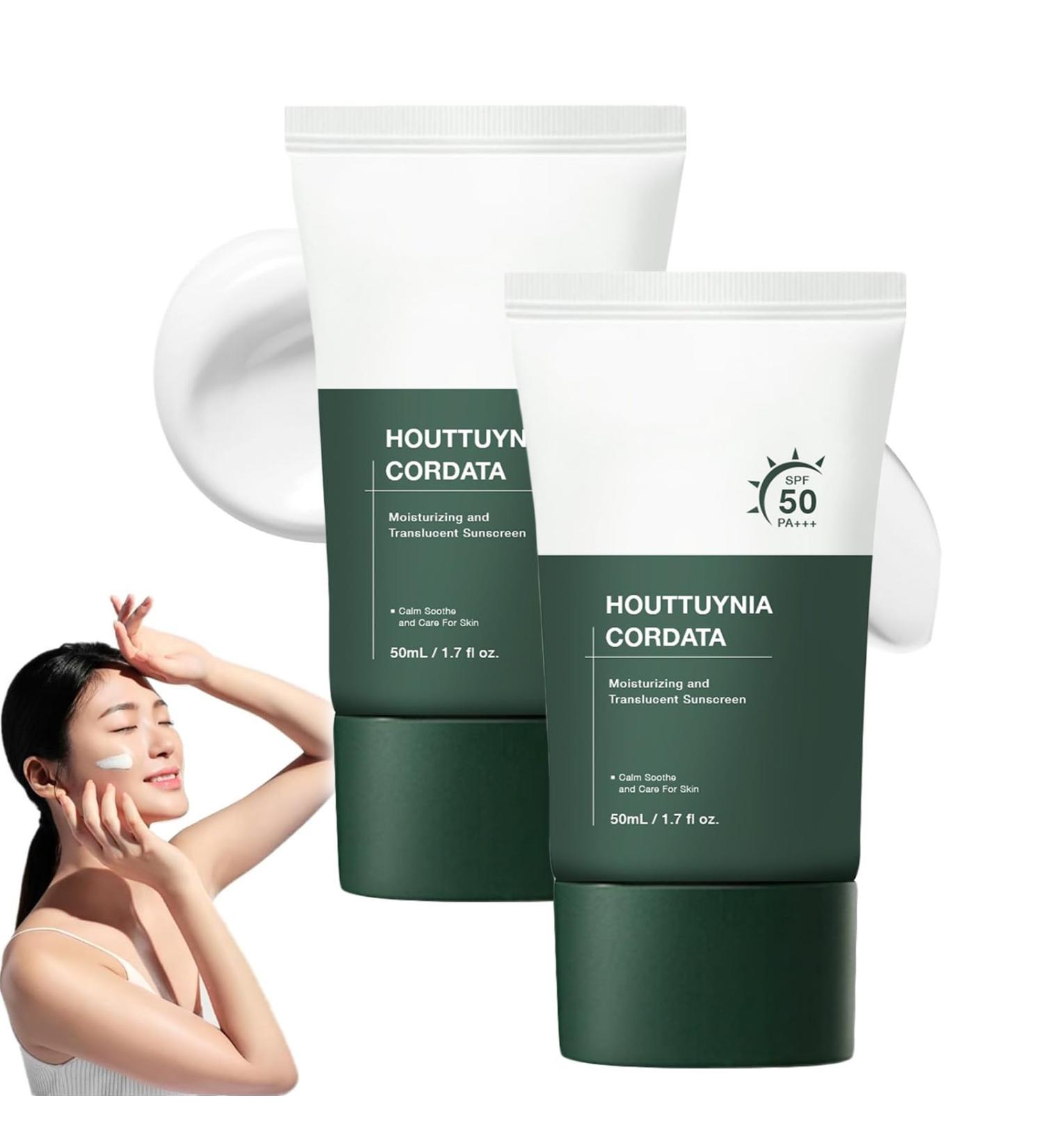 Heartleaf Silky Moisture Sun Cream, Heartleaf Silky Moisture Sunscreen, Moisturizing Sunscreen Korean SPF 50, Daily Hydrating Sun Essence (2PC) - Buy Online on GoSupps.com