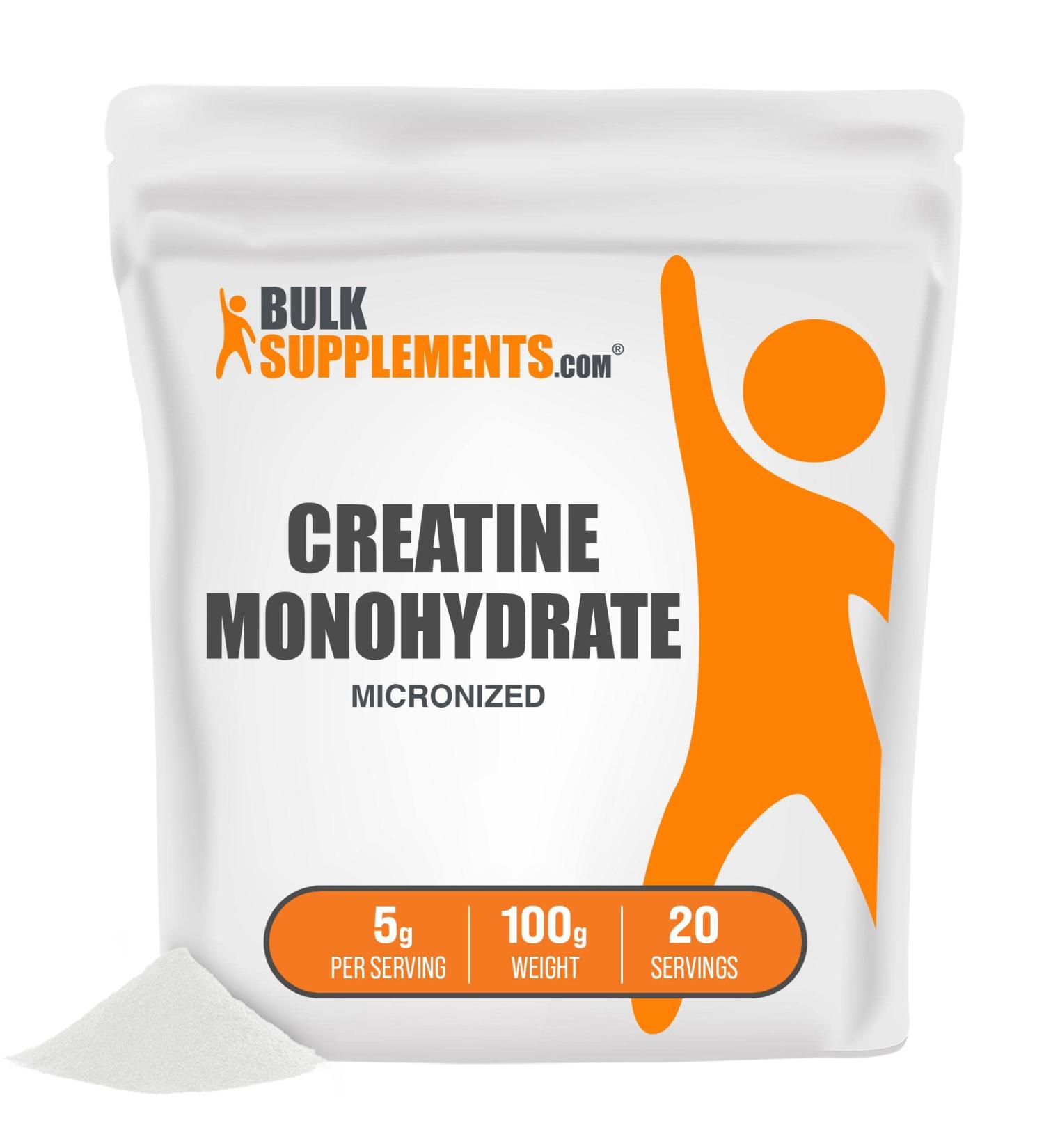 Bulksupplements Creatine Monohydrate Powder Micronized - 100g | Pure Muscle Gain & Performance Boost - Buy Online on GoSupps.com