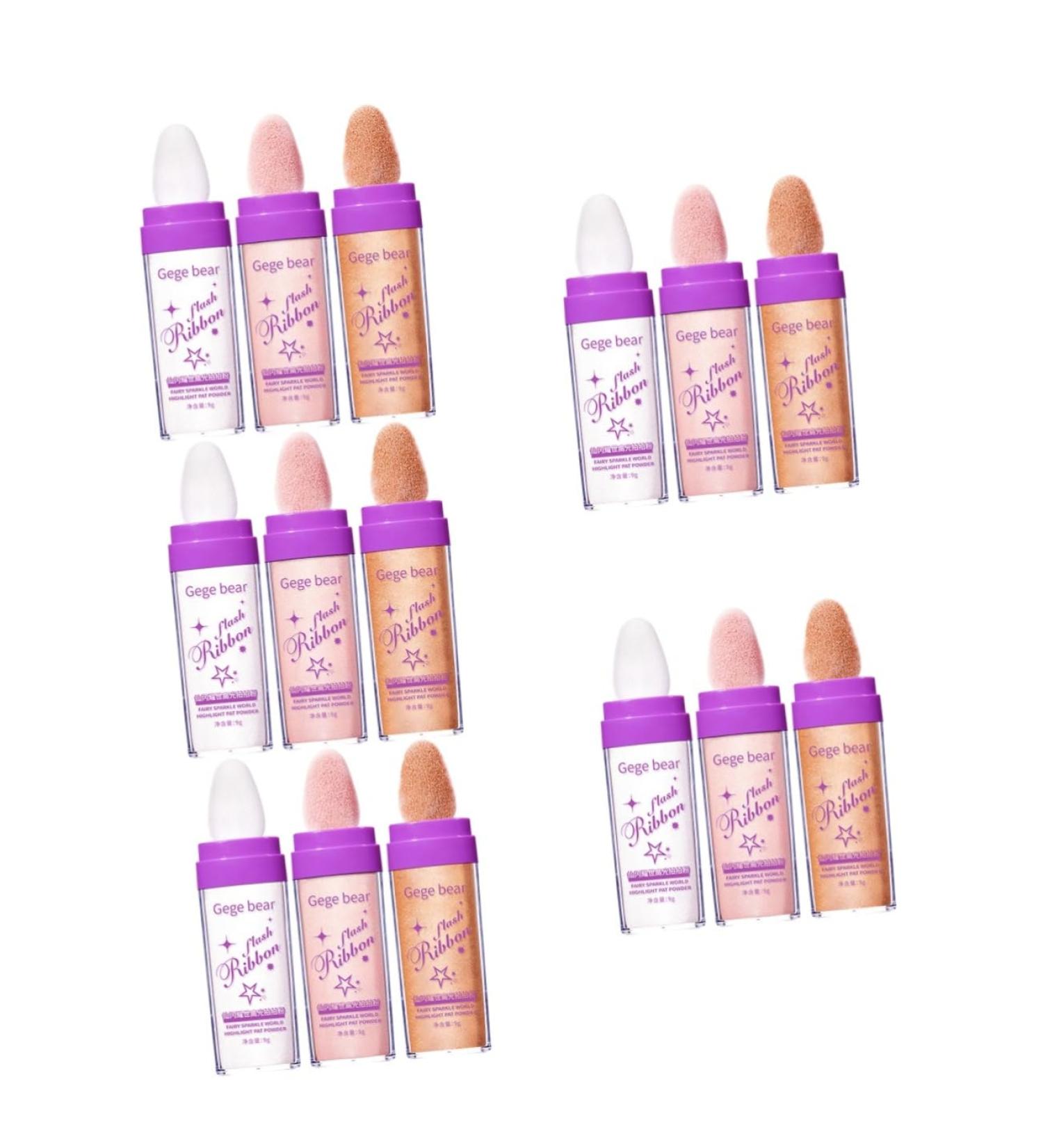 FOMIYES 15 Pcs Highlight Pat Powder Face Highlighter Glitter for Body Shimmering Powder Cosmetic Powdery 13.5x3.3cmx5pcs Assorted Colorx5pcs - Buy Online on GoSupps.com