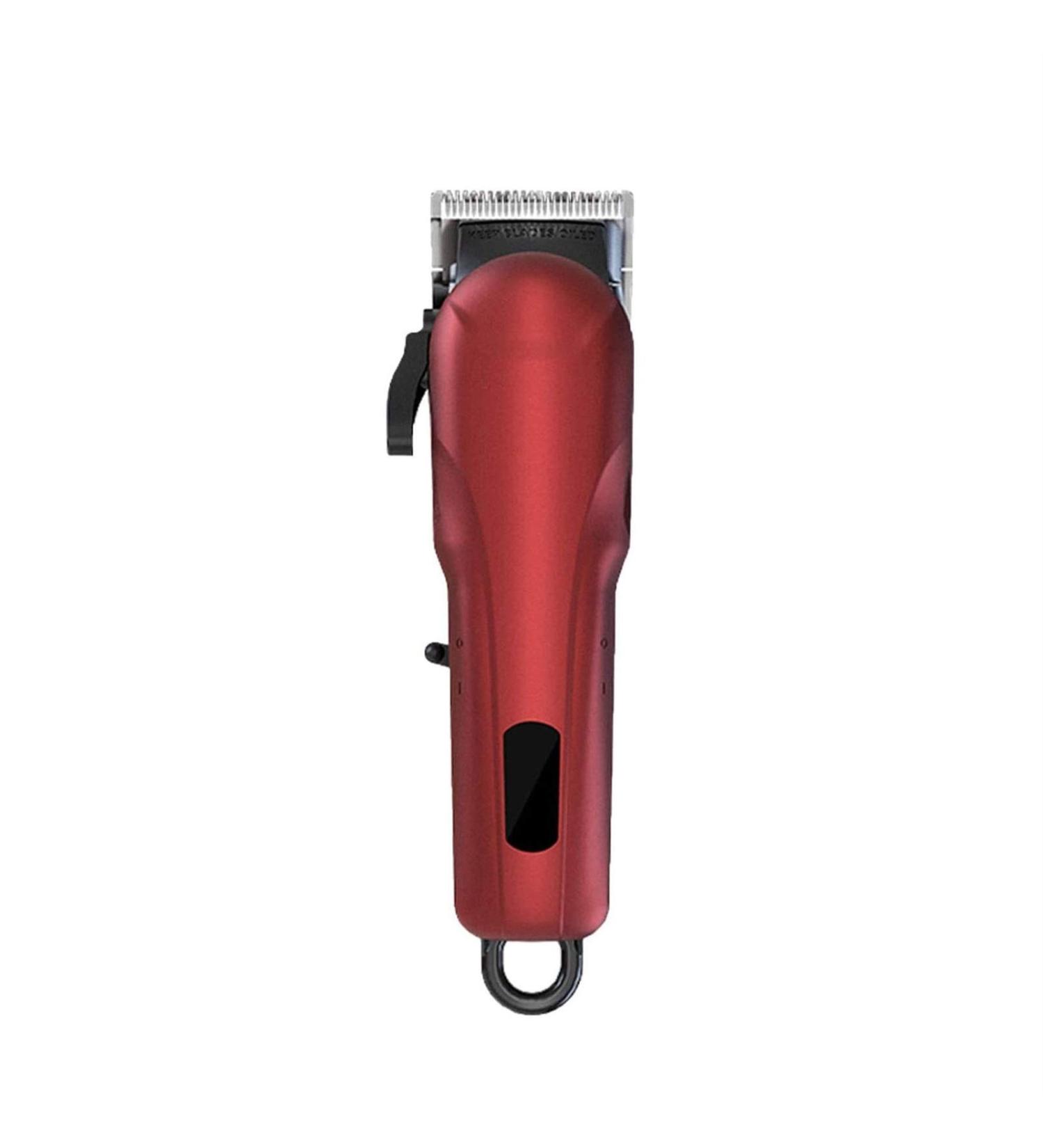 Professional Cordless Hair Clipper for Men - Rechargeable Hair Trimmer & Grooming Kit | Ideal for Barbers & Home Use (Red - Buy Online on GoSupps.com