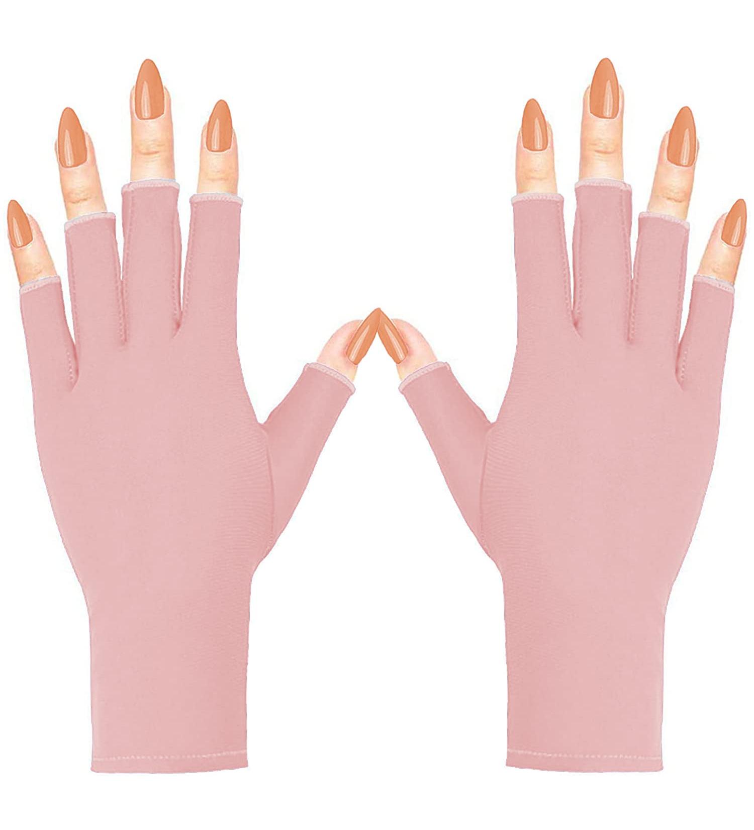 COOSLIM UV Protection Manicure Gloves | UPF50+ Anti-UV Gel Nail Lamp Shield for Women | Pink - Buy Online on GoSupps.com