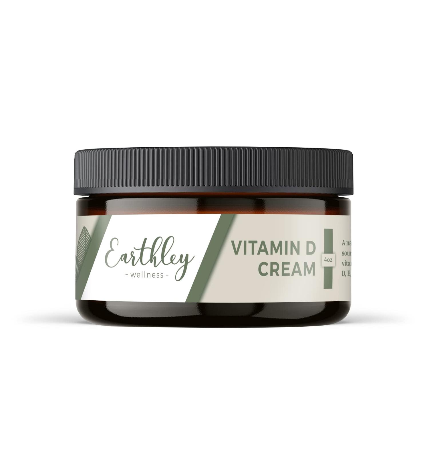 Earthley Vitamin D Cream with Cod Liver Oil, Emu Oil, Organic Mango Butter & Avocado Oil Blend - 4 oz | Paraben, Sulphate & Fragrance-Free - Buy Online on GoSupps.com