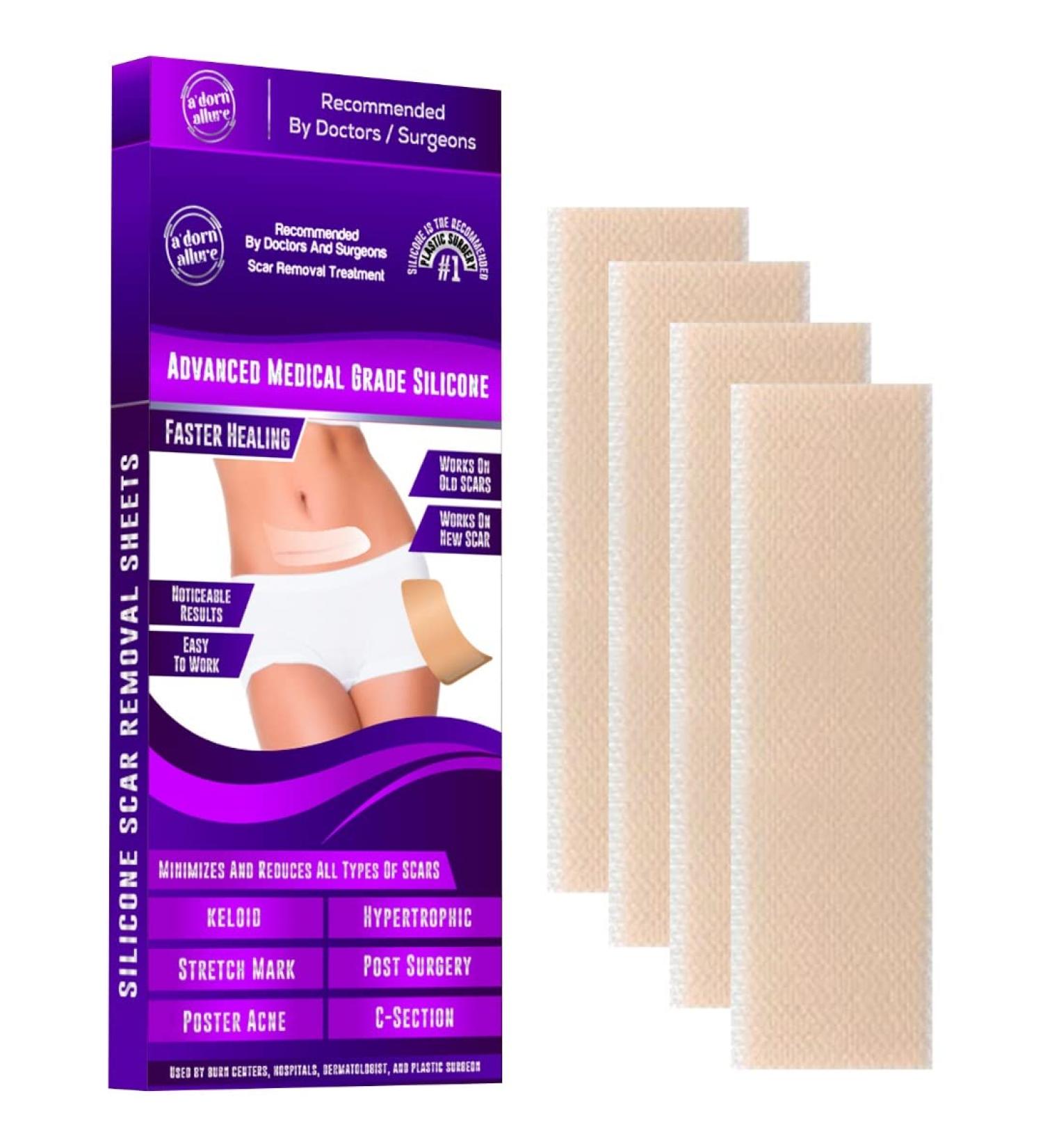 A'dorn Allure Scar Silicone Sheets - Surgical, Keloids, C-Section Tape - Buy Online on GoSupps.com
