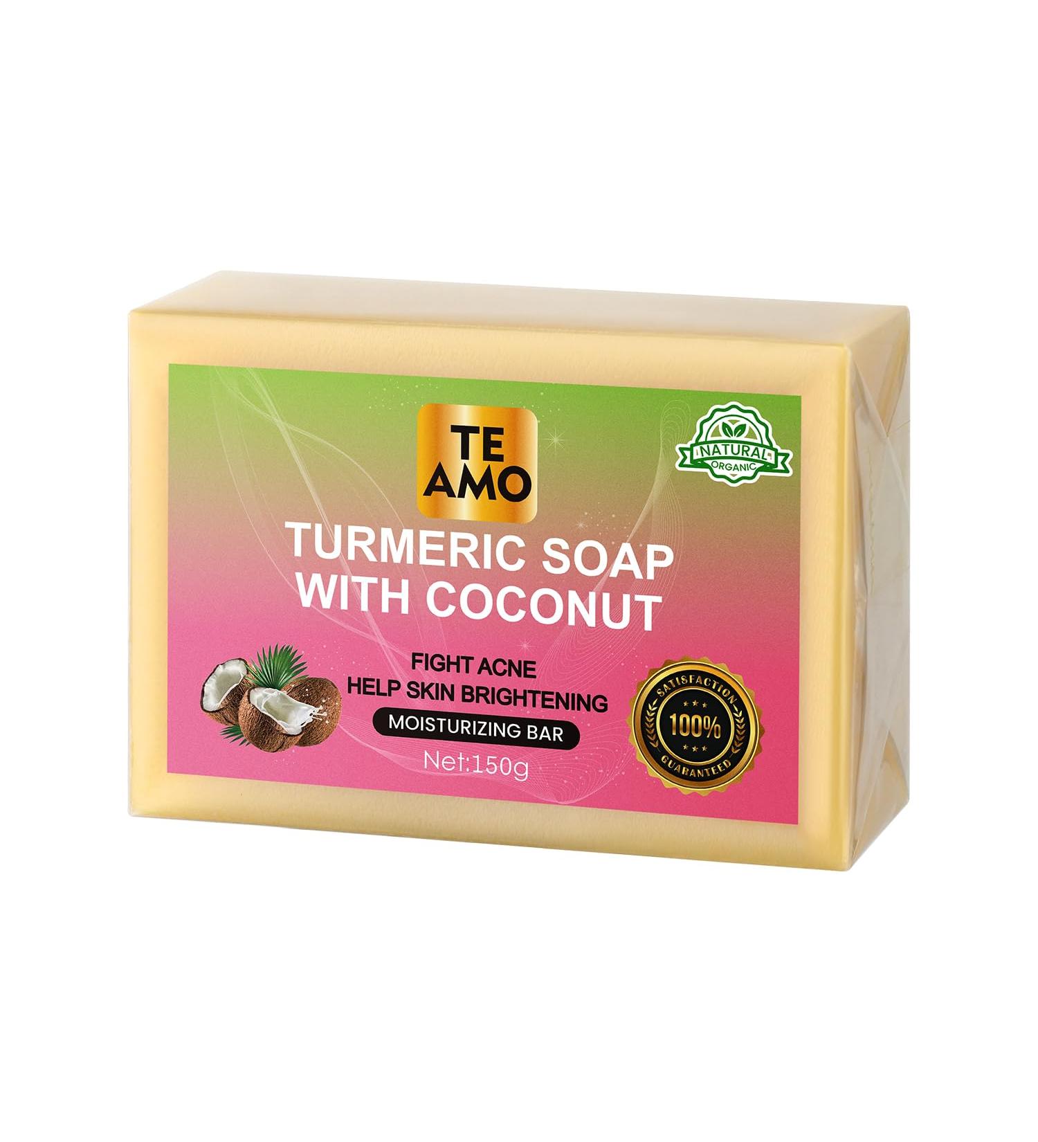 Te Amo Turmeric Soap with Coconut - Dark Spot Remover & Acne Fighting Moisturizing Bar - 5.2 oz - Buy Online on GoSupps.com