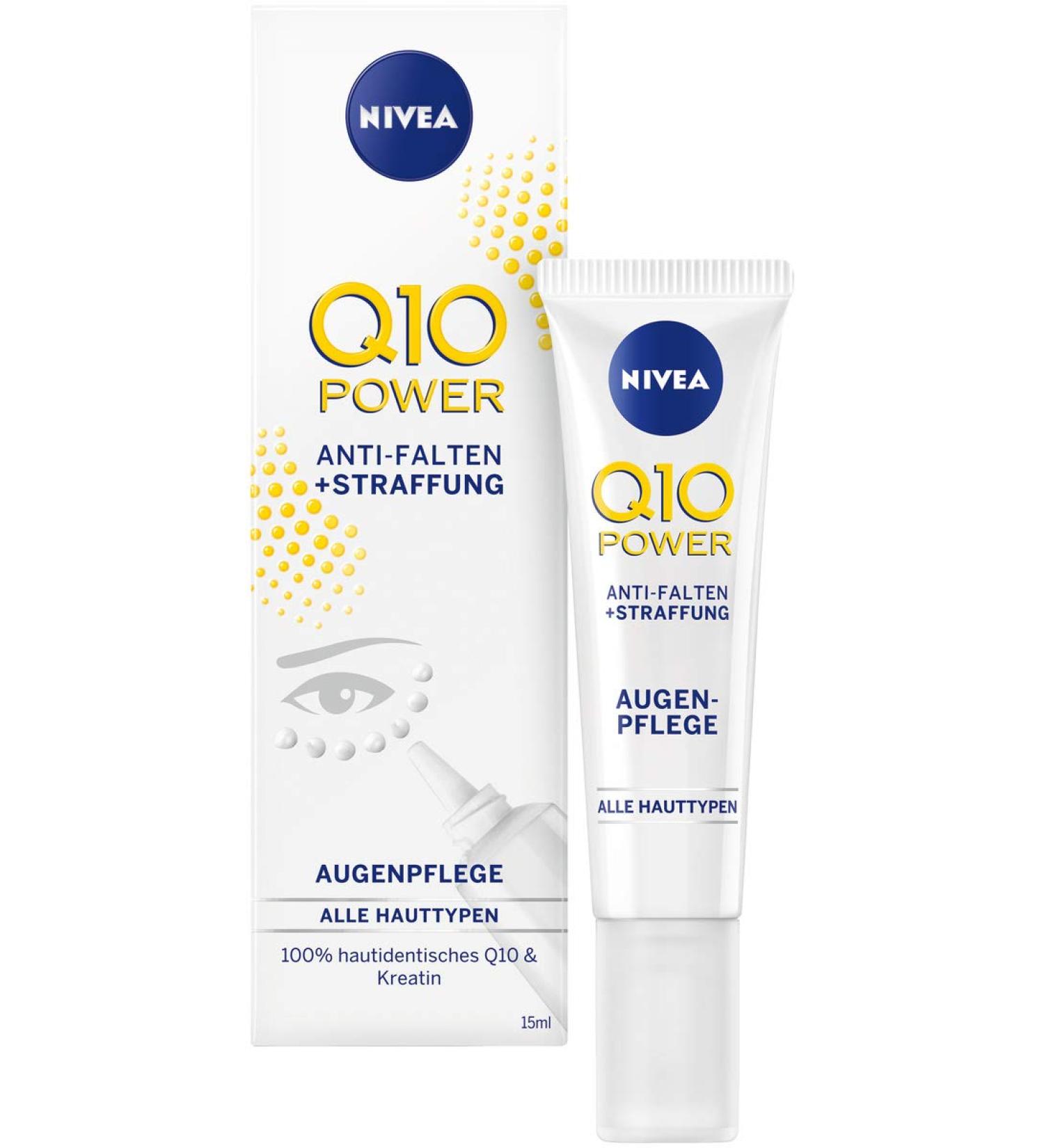 NIVEA Q10 Power Anti-Folds Eye Care 2-Pack (2x15ml) - Moisturizing Cream for Younger-Looking Skin - Buy Online on GoSupps.com