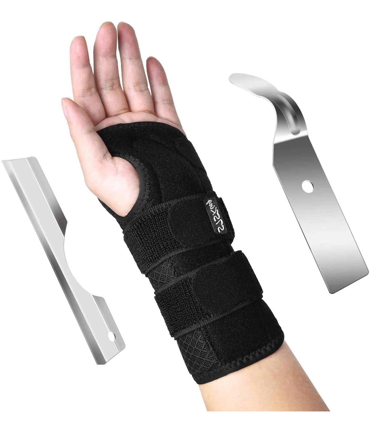 HeyBrace Adjustable Wrist Support Brace for Carpal Tunnel - Removable Metal Splint - Relieve Wrist Pain - Left Hand Size L - Buy Online on GoSupps.com