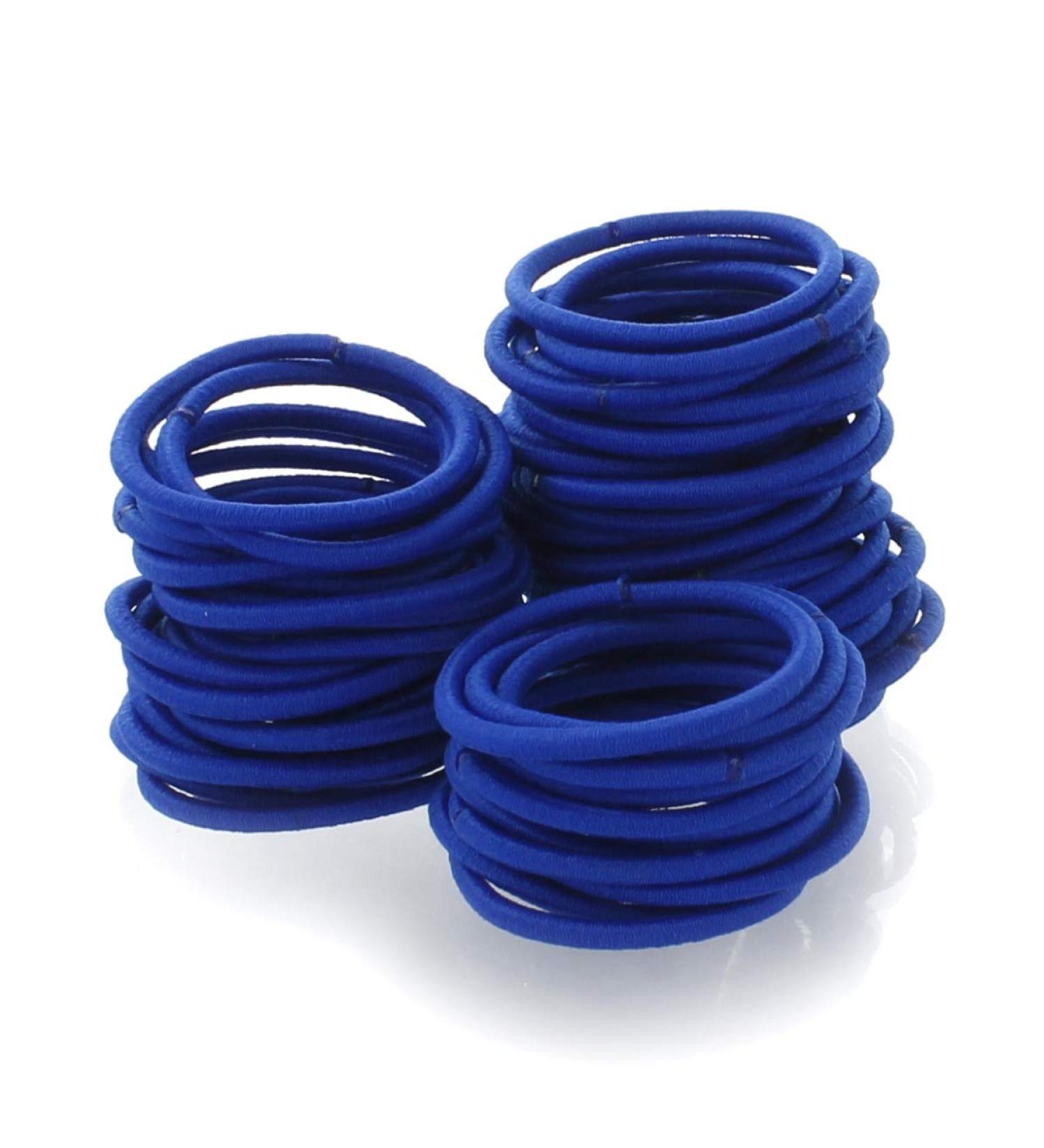 100 Pack Royal Blue Small Hair Elastics Ponytail Holders - No Damage, No Metal - Buy Online on GoSupps.com