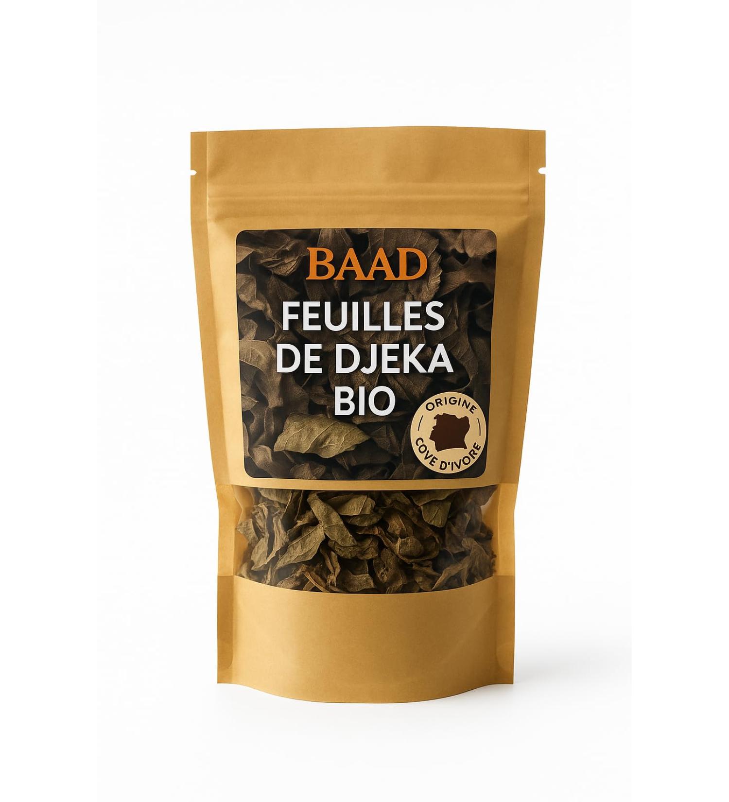 G n rique 100% Organic Djekah Leaves - 50g - Premium Quality - Origin: Ivory Coast - Freshness Resealable Pack - Suitable for Vegans