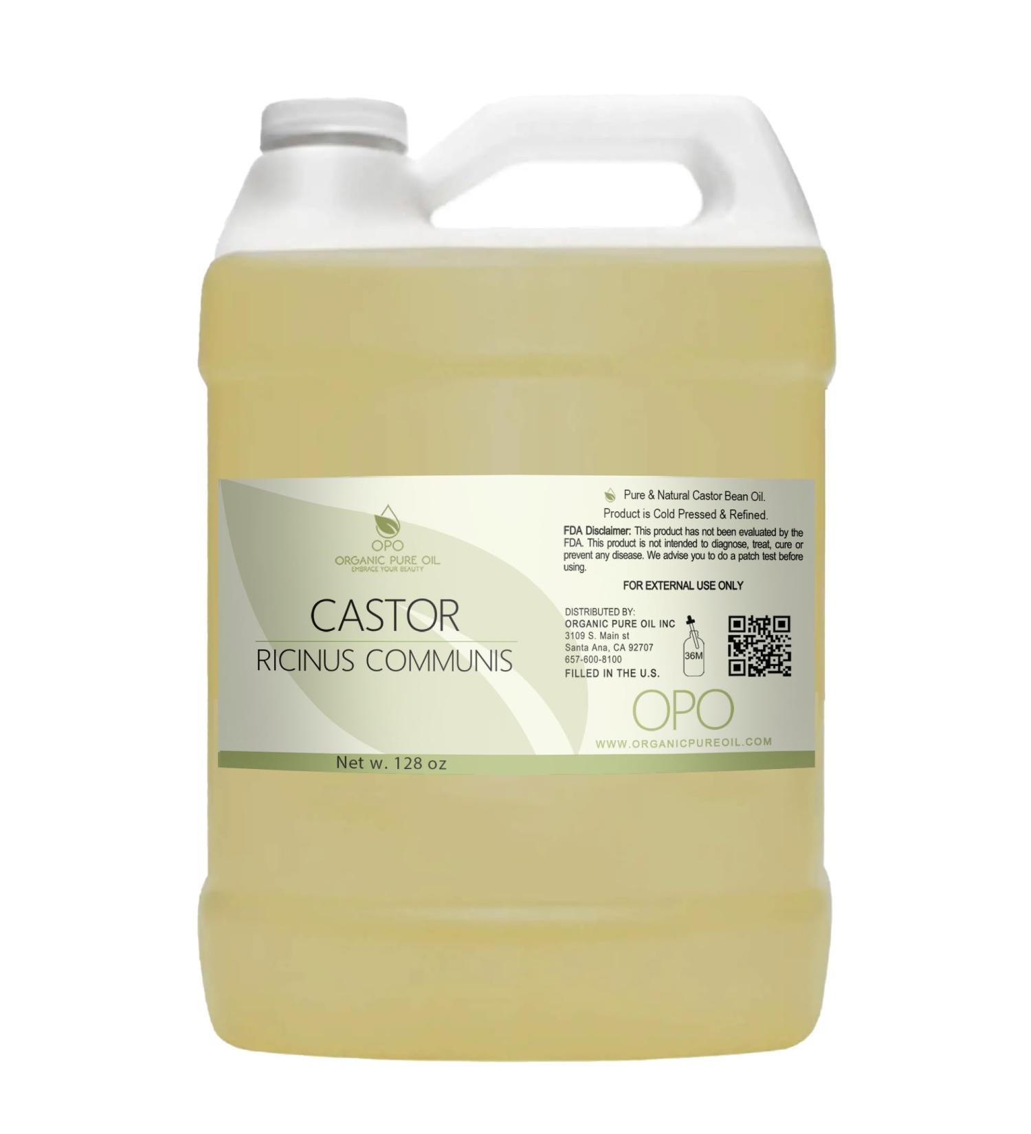 100% Pure Castor Oil - Cold Pressed Vegan Non-GMO - 128 oz Bulk for Hair Nails Eyelashes & More - Premium Grade A Organic Wholesale - Buy Online on GoSupps.com
