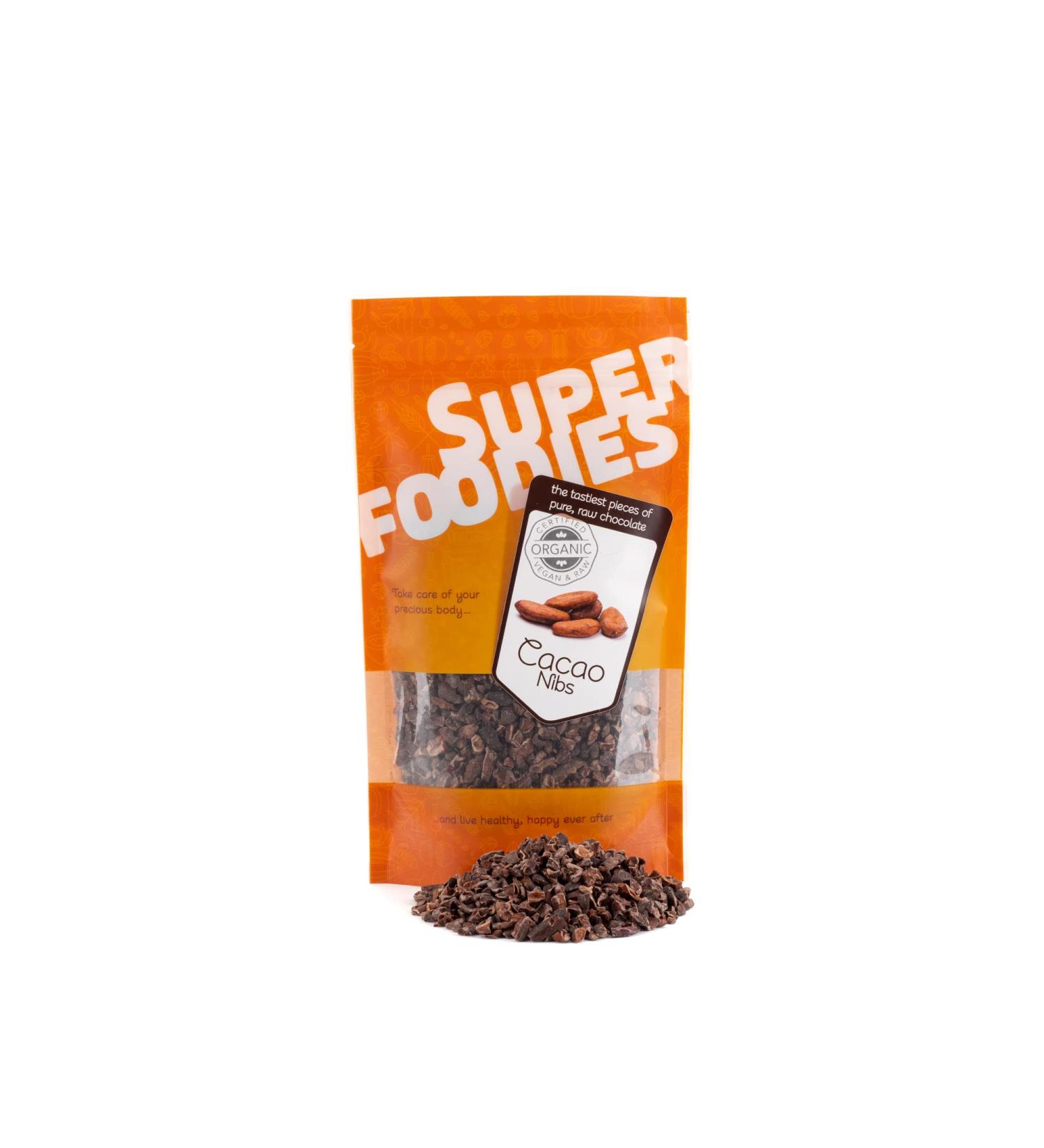Superfoodies Raw Organic Criollo Cocoa/Cacao Nibs 100g - Sustainably Sourced from Peru, Non-GMO - Pack of 1 - Buy Online on GoSupps.com