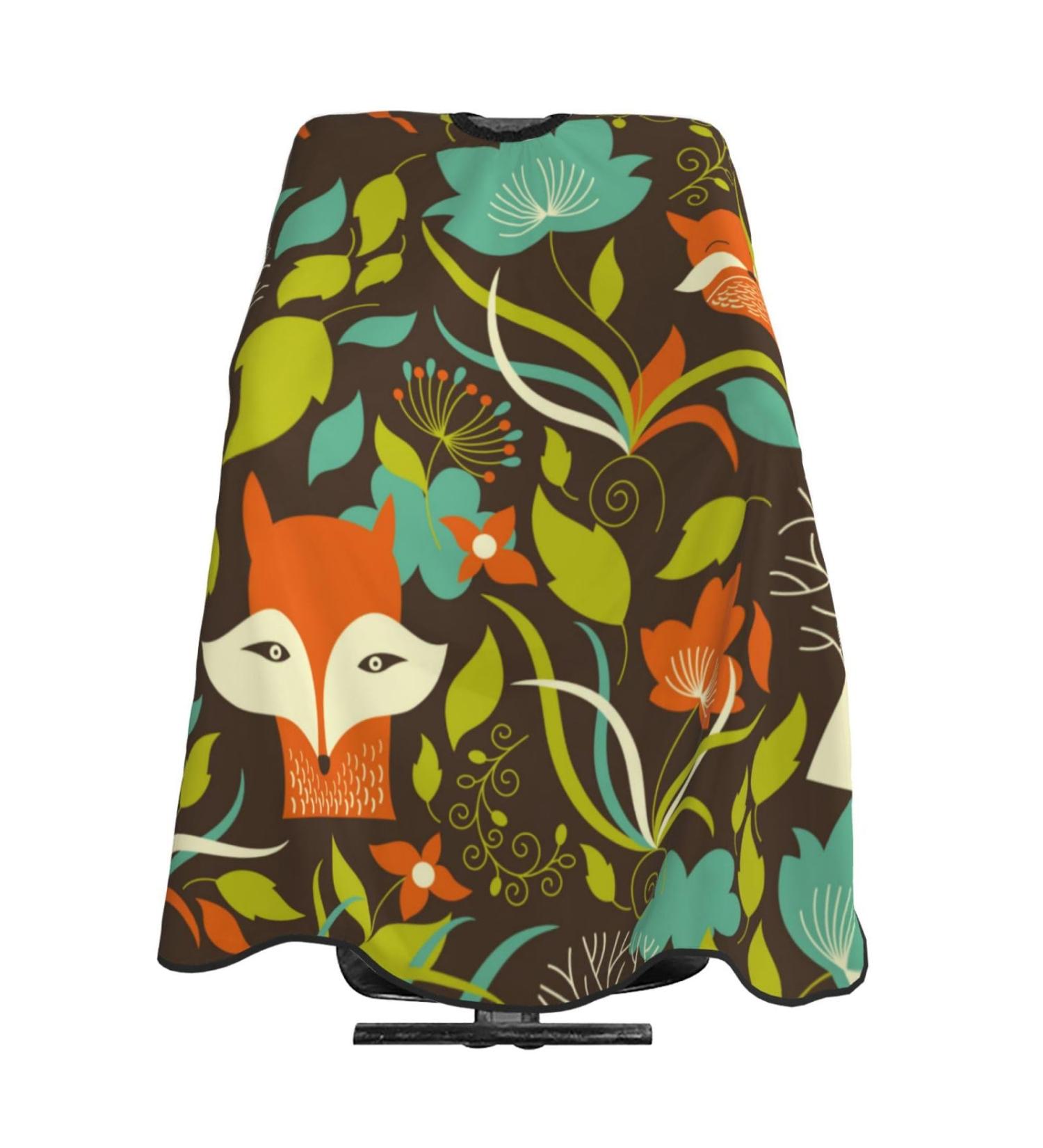 Professional Haircut Cape - Fox Flowers Hairdressing Salon Cape with Adjustable Snap Closure | International Shipping Available - Buy Online on GoSupps.com