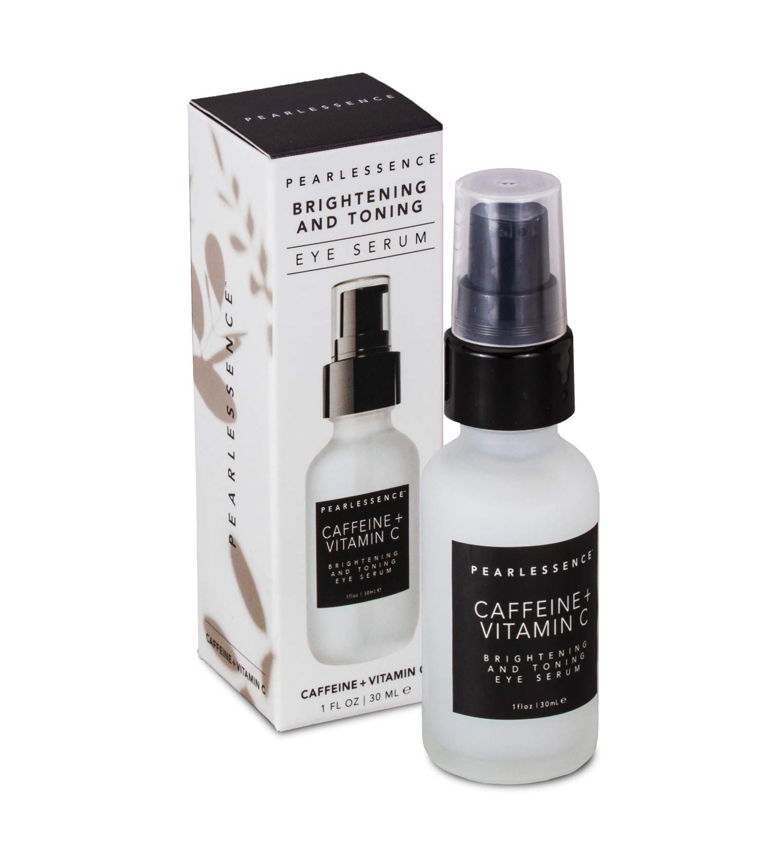 Pearlessence Brightening Eye Serum with Caffeine & Vitamin C | Minimizes Dark Circles | Firms & Tightens | Made in USA | Paraben & Cruelty Free (1 oz) - Buy Online on GoSupps.com