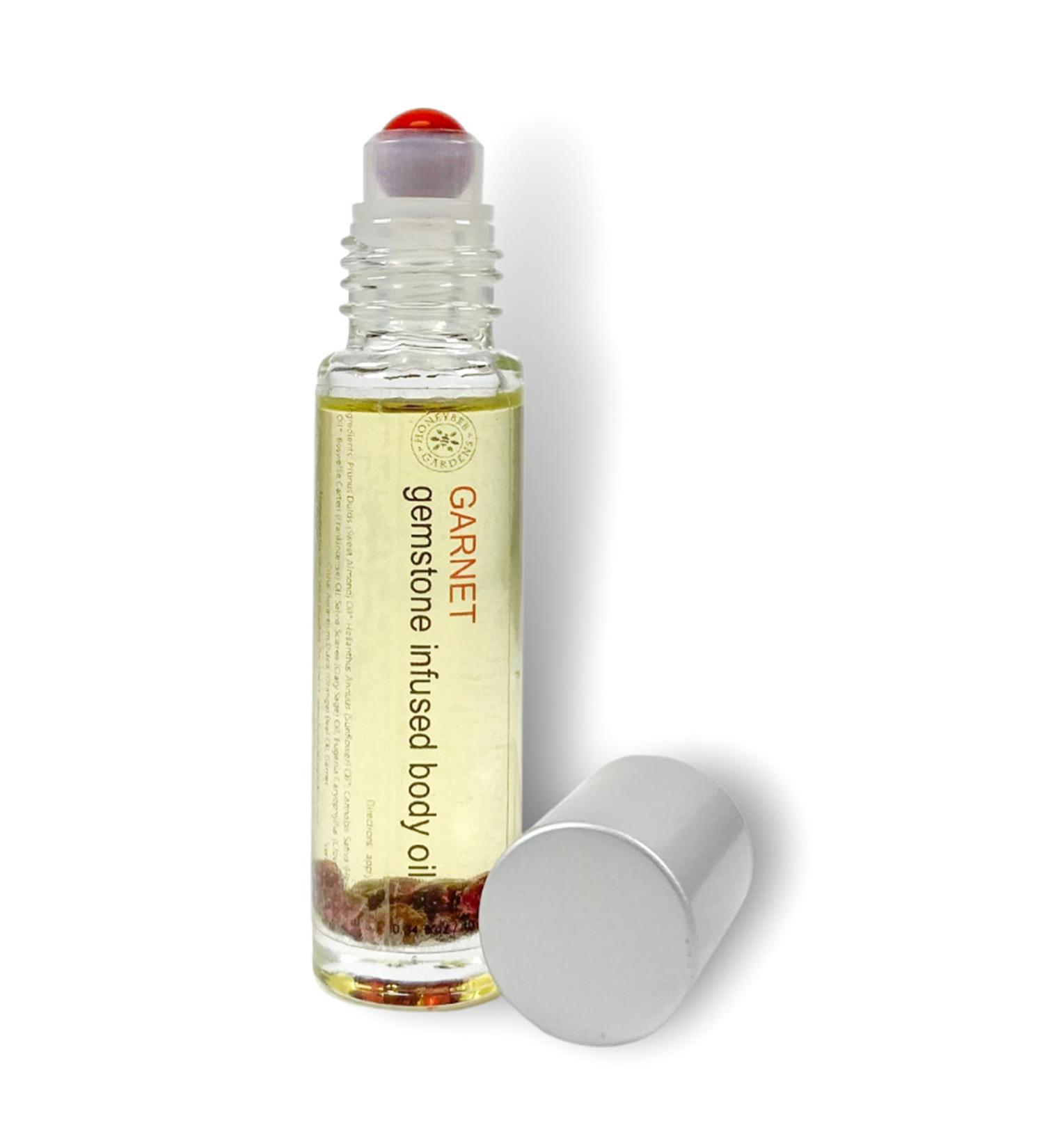 Honeybee Gardens Crystal Infused Body Oil Rollerball, Garnet, Organic, Moisturizing, Non-Greasy, for All Skin Types, 2 Fl Oz rbgarnet 0.34 Fl Oz (Pack of 1) - Buy Online on GoSupps.com