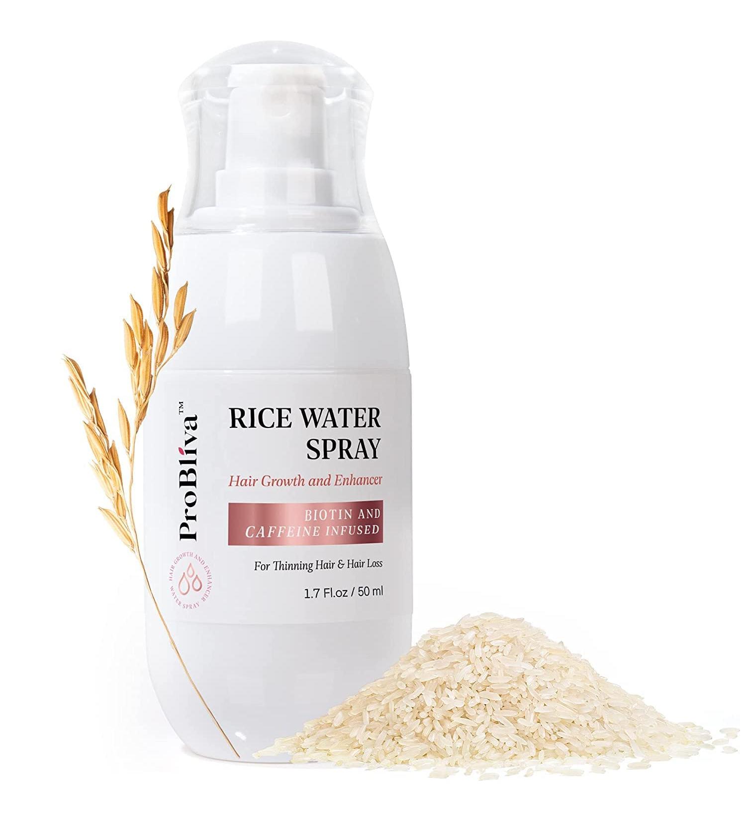 ProBliva Rice Water Hair Growth Treatment Leave-in Scalp Spray Infused with Biotin Caffeine for Thinning Hair and Hair Loss - with Castor Oil Rosemary Oil Hair Growth and Enhancer 1.7 Fl. oz 50 ml (Pack of 1) - Buy Online on GoSupps.com