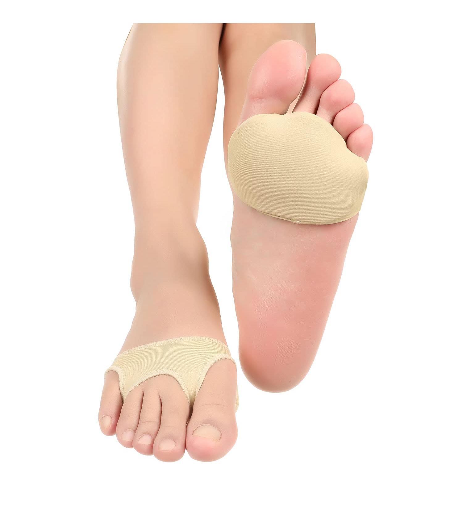 Metatarsal Pads Ball of Foot Cushion Socks (2 Pairs) | Pain Relief & Comfort for Women and Men | Invisible Forefoot Sleeve | Blister Prevention | Non-Slip Ball of Foot Covers | Medium Beige - Buy Online on GoSupps.com