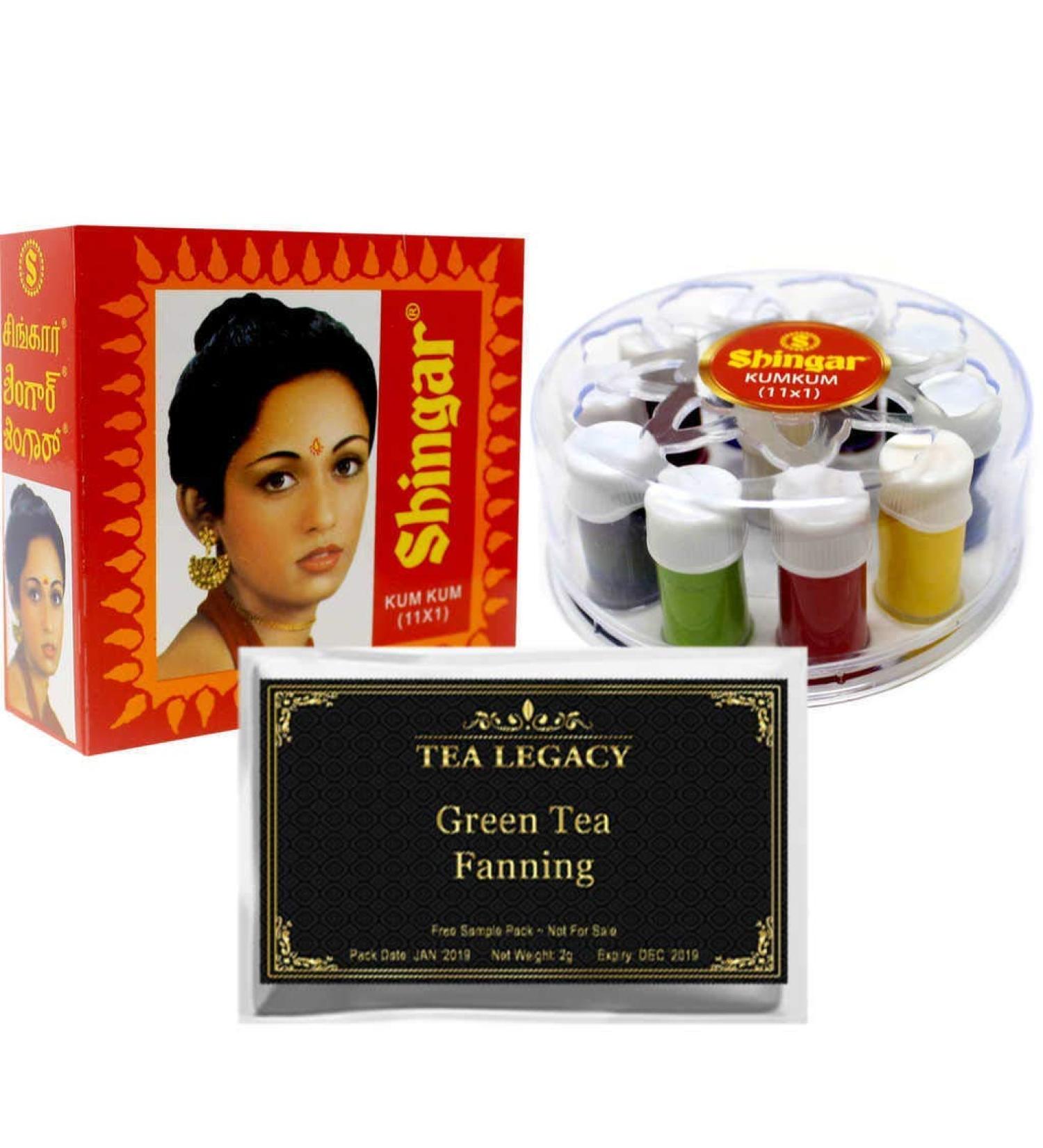 Yogic Mantra Shilpa Shringar Liquid Bindi 10 Colors (10 Shades Mini Kumkum Bottles Bundle with TeaLegacy Sample) Premium Kum Kum For Married Women Forehead Bindi Dots  Tikka Bindis & Temporary Tattoo