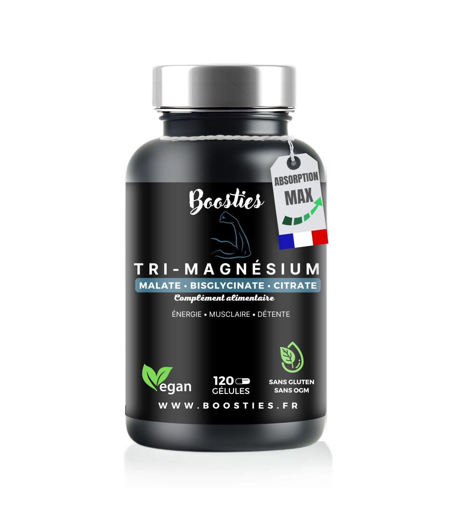 Magnesium | 120 Capsules | Bisglycinate Malate Magnesium Citrate | Enriched with Vitamin C and B6 | 1350mg | Anti-Fatigue Muscle Relaxation and Sleep | 100% Vegan | Booties - Buy Online on GoSupps.com