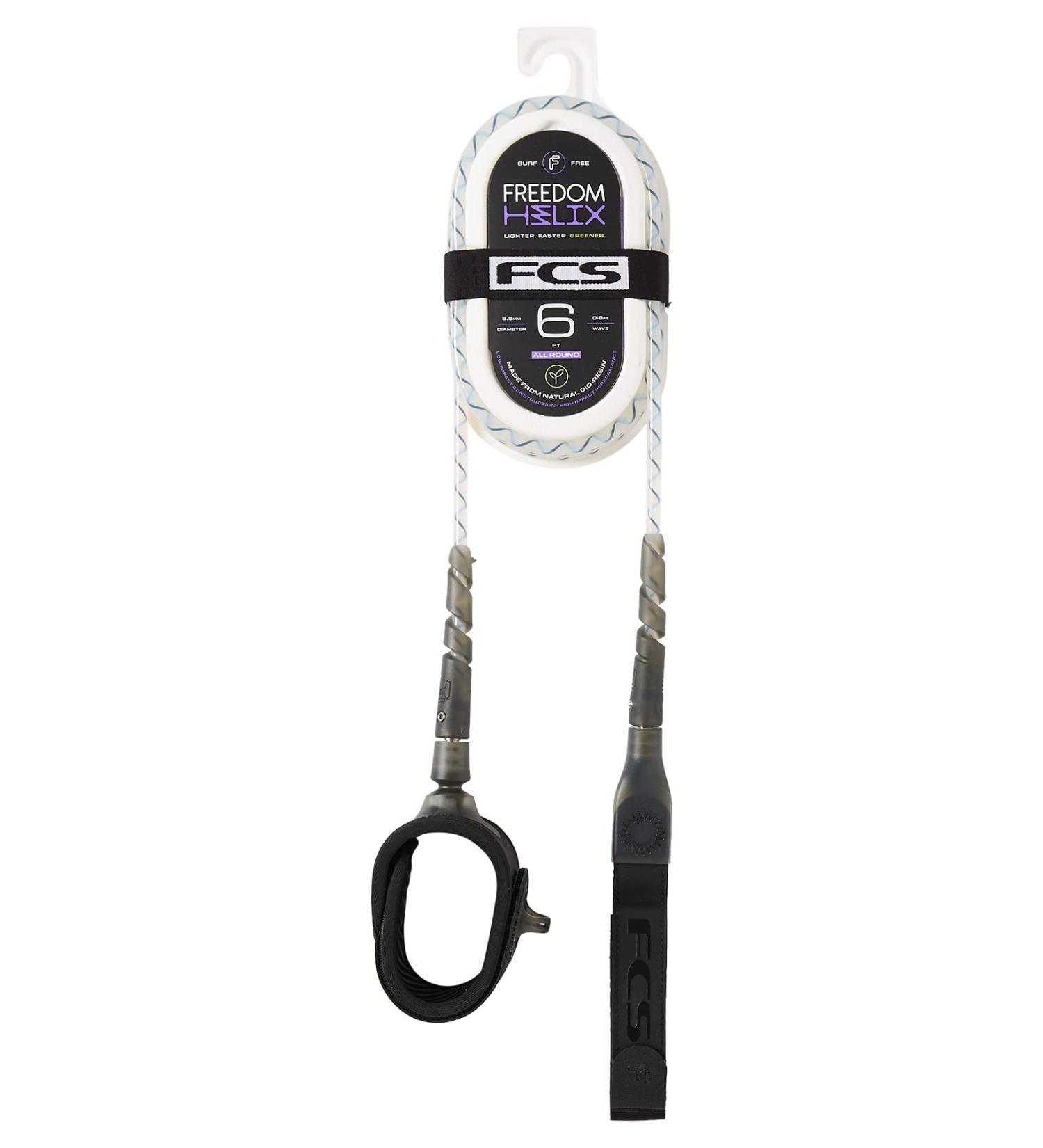 FCS Freedom Helix Leash for Shortboard, Fun Shape, and Longboard Surfboards 6ft0" Pro / Blue-Black