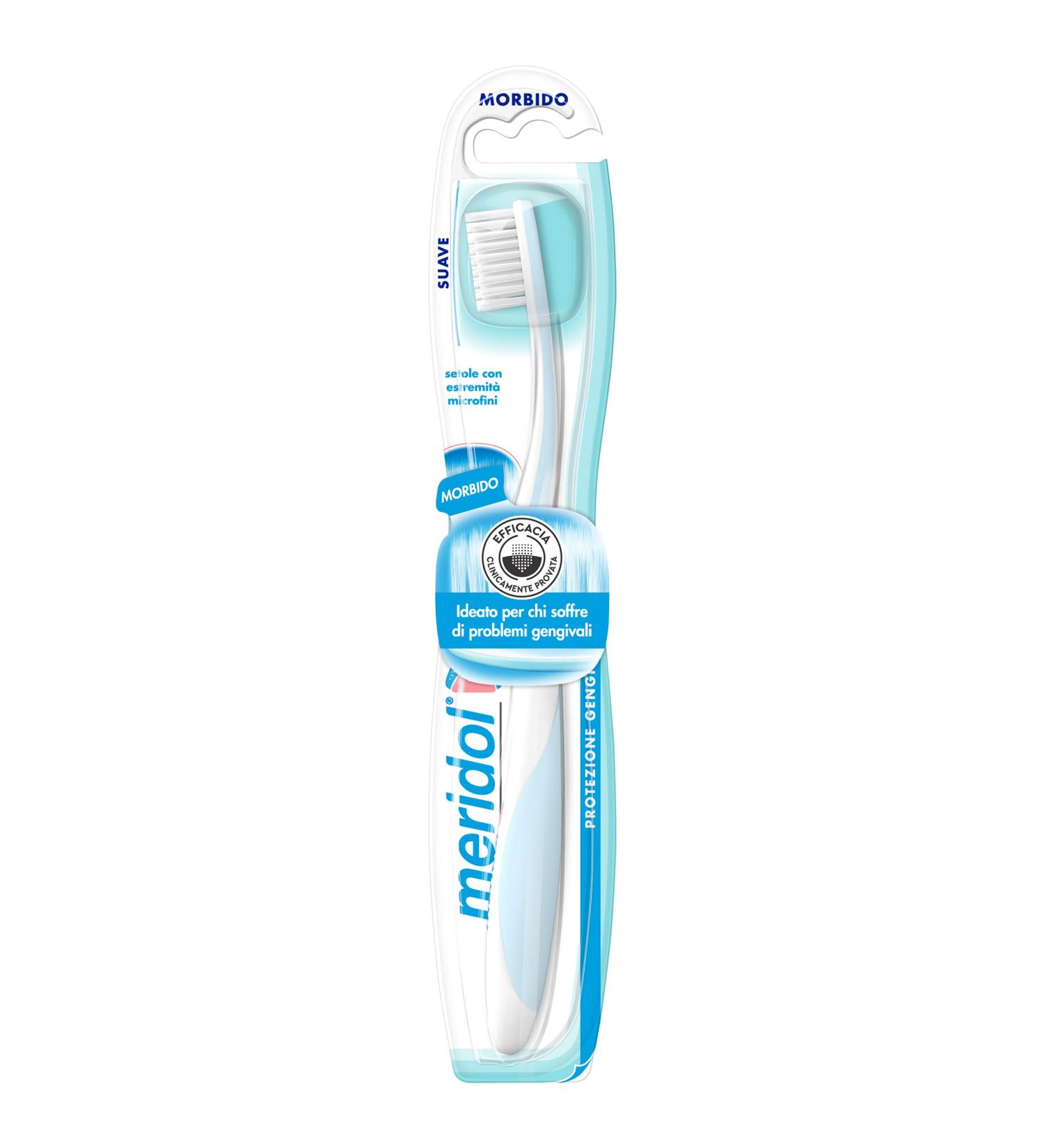 Compra Meridol Spazzolino Protezione Gengive - Setole Morbide Manico Ergonomico per Pulizia Delicata | Spedizione Internazionale - Buy Online on GoSupps.com