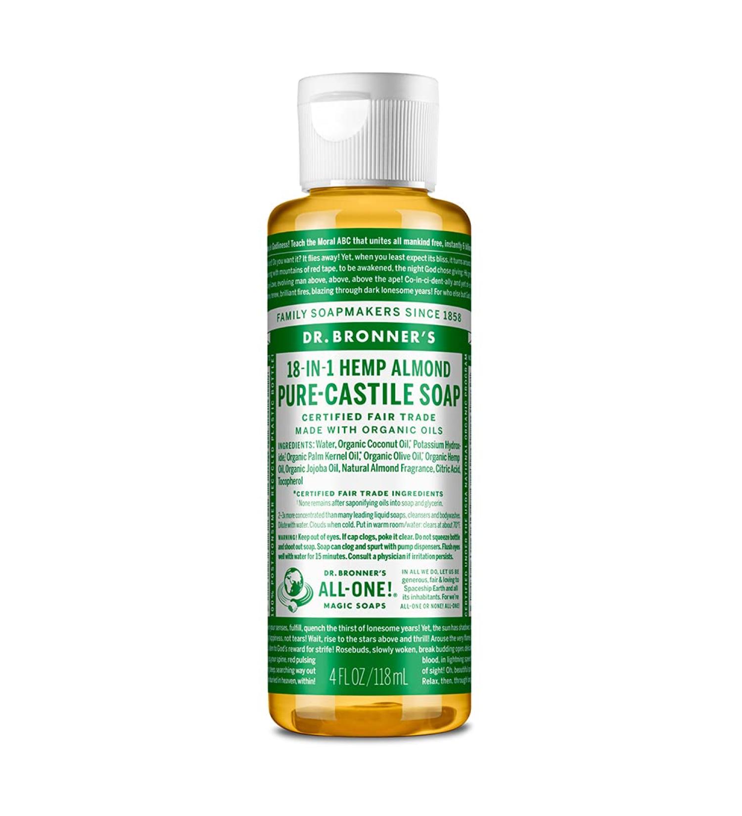 Dr. Bronner's Tea Tree Pure-Castile Liquid Soap 16 oz - Organic, 18-in-1 Uses for Acne, Dandruff, Laundry, Pets, Vegan, Non-GMO - Buy Online on GoSupps.com