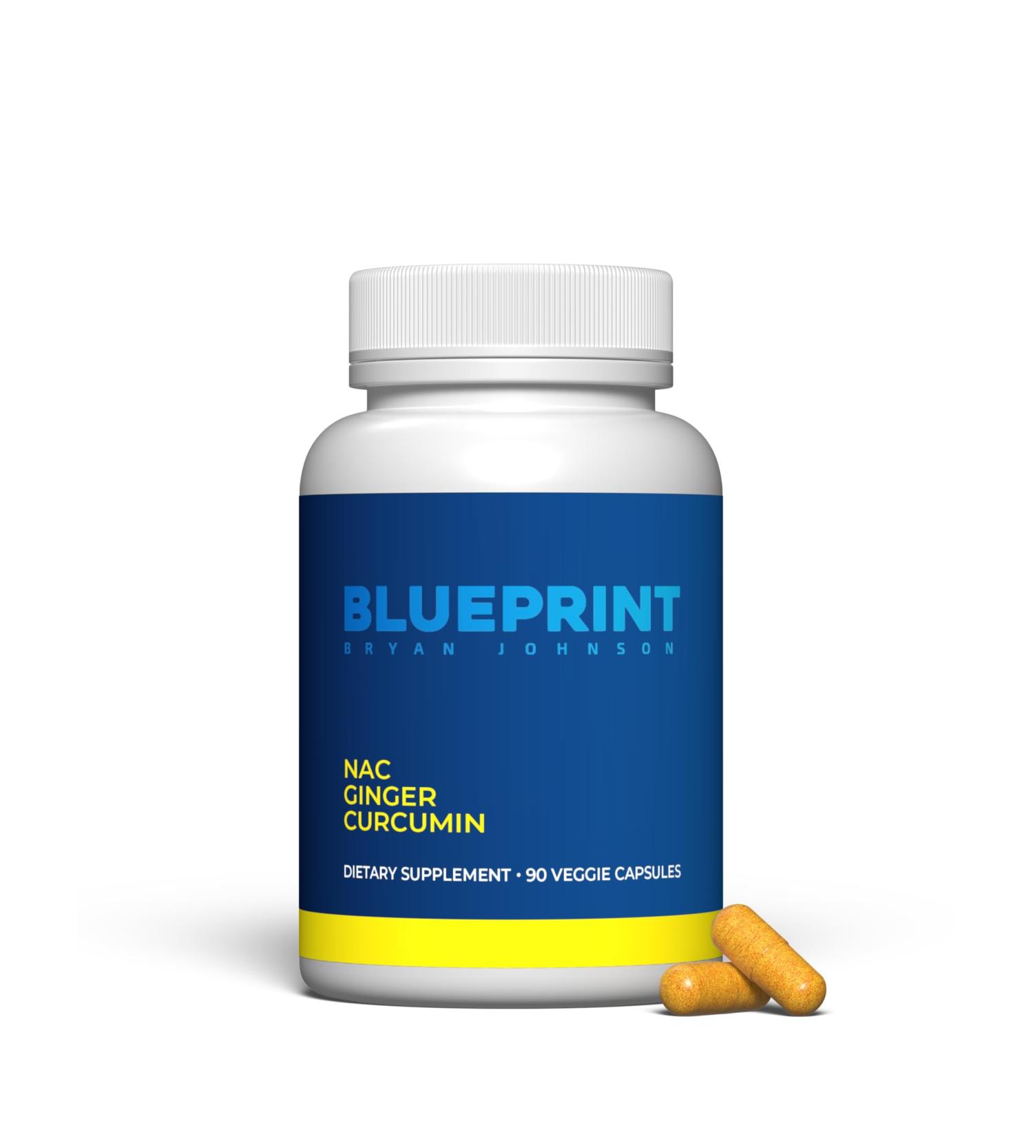 Blueprint Bryan Johnson NAC Supplement - Stress Relief Immune Boost Respiratory Health - Vegan Detox (30 Servings - Buy Online on GoSupps.com