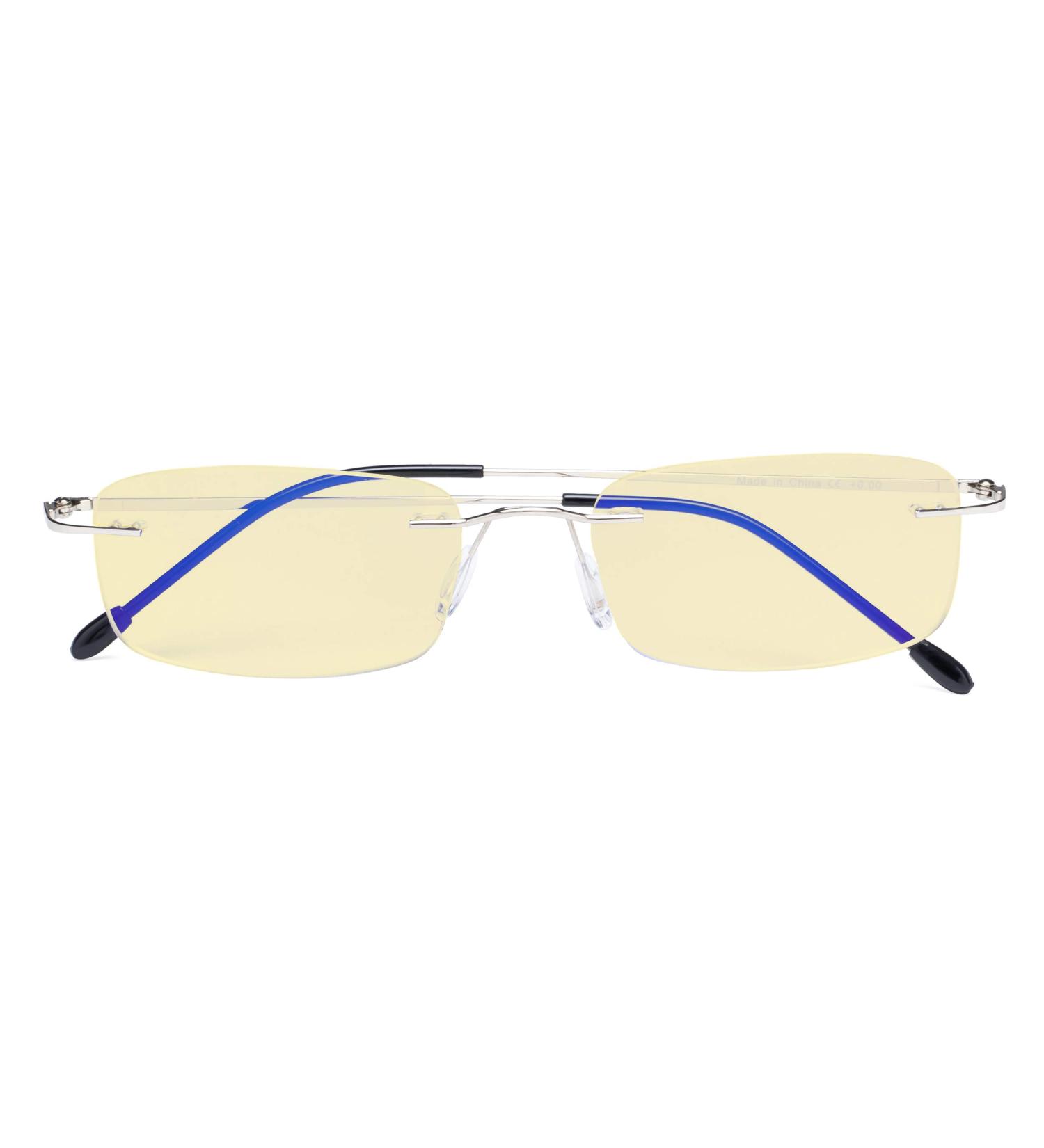 CessBlu Blue Light Blocking Glasses for Men & Women | Anti-Glare UV Protection Rimless Eyeglasses for Reading & Computer Use - Buy Online on GoSupps.com