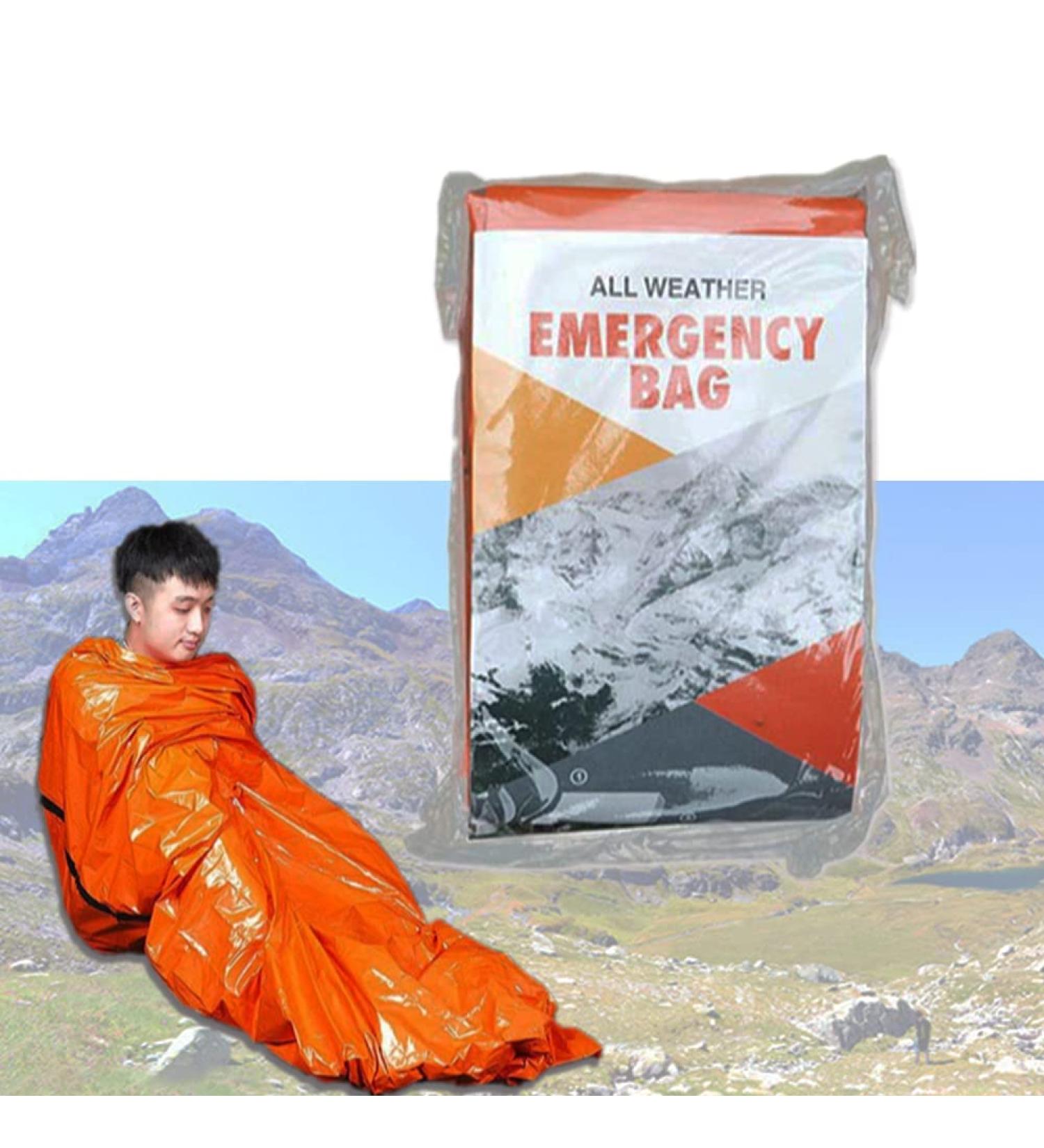 Lightweight Waterproof Emergency Sleeping Bag Bivy Sack - Thermal, Wear Resistant, Highly Reflective - Ideal for Camping, Hiking, Outdoor Adventures - Buy Online on GoSupps.com