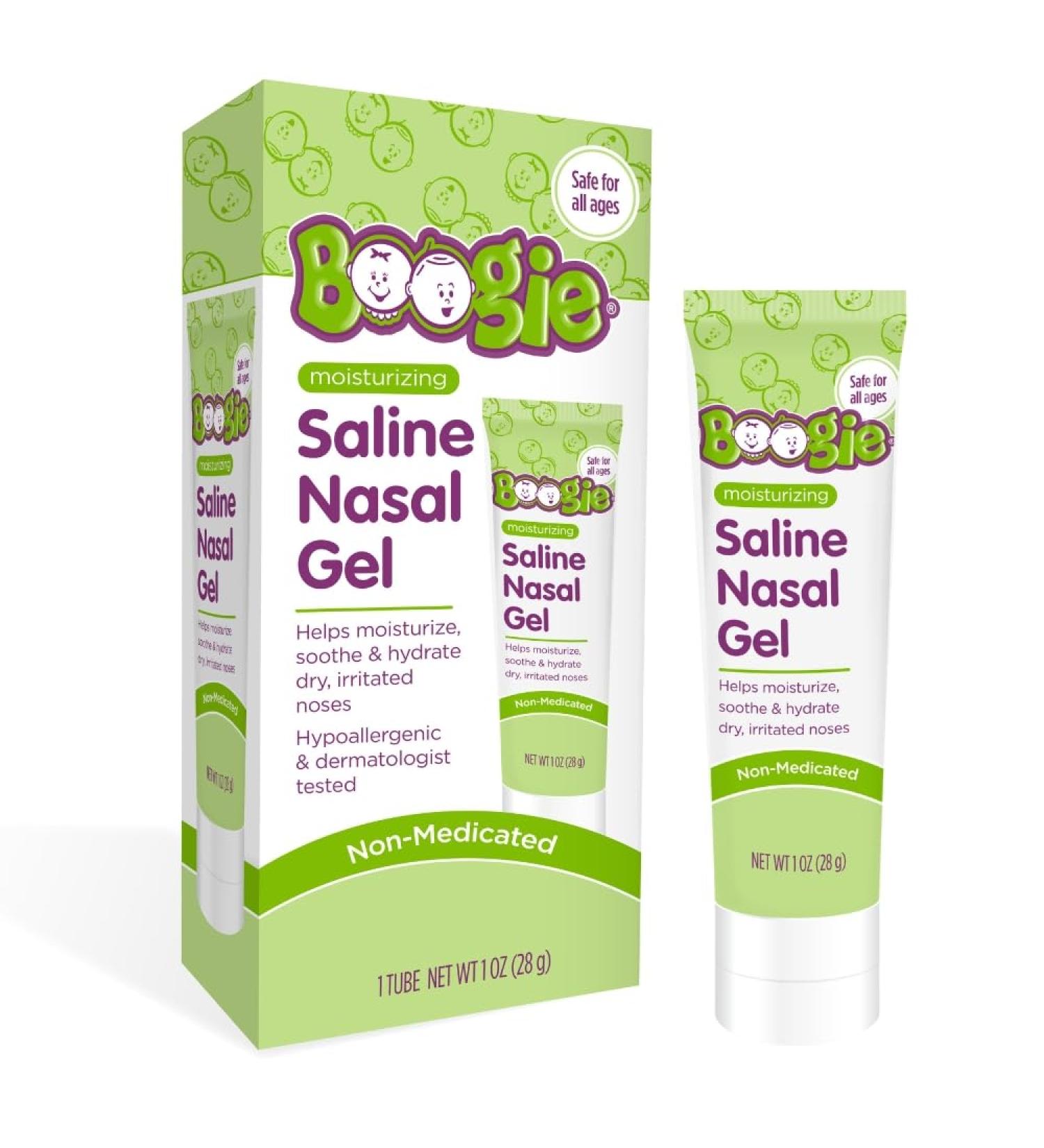 Boogie Saline Nasal Gel Made with Aloe and Isotonic Saline Soothes and Hydrates Dry or Irritated Noses Unscented Pack of 1 - Buy Online on GoSupps.com
