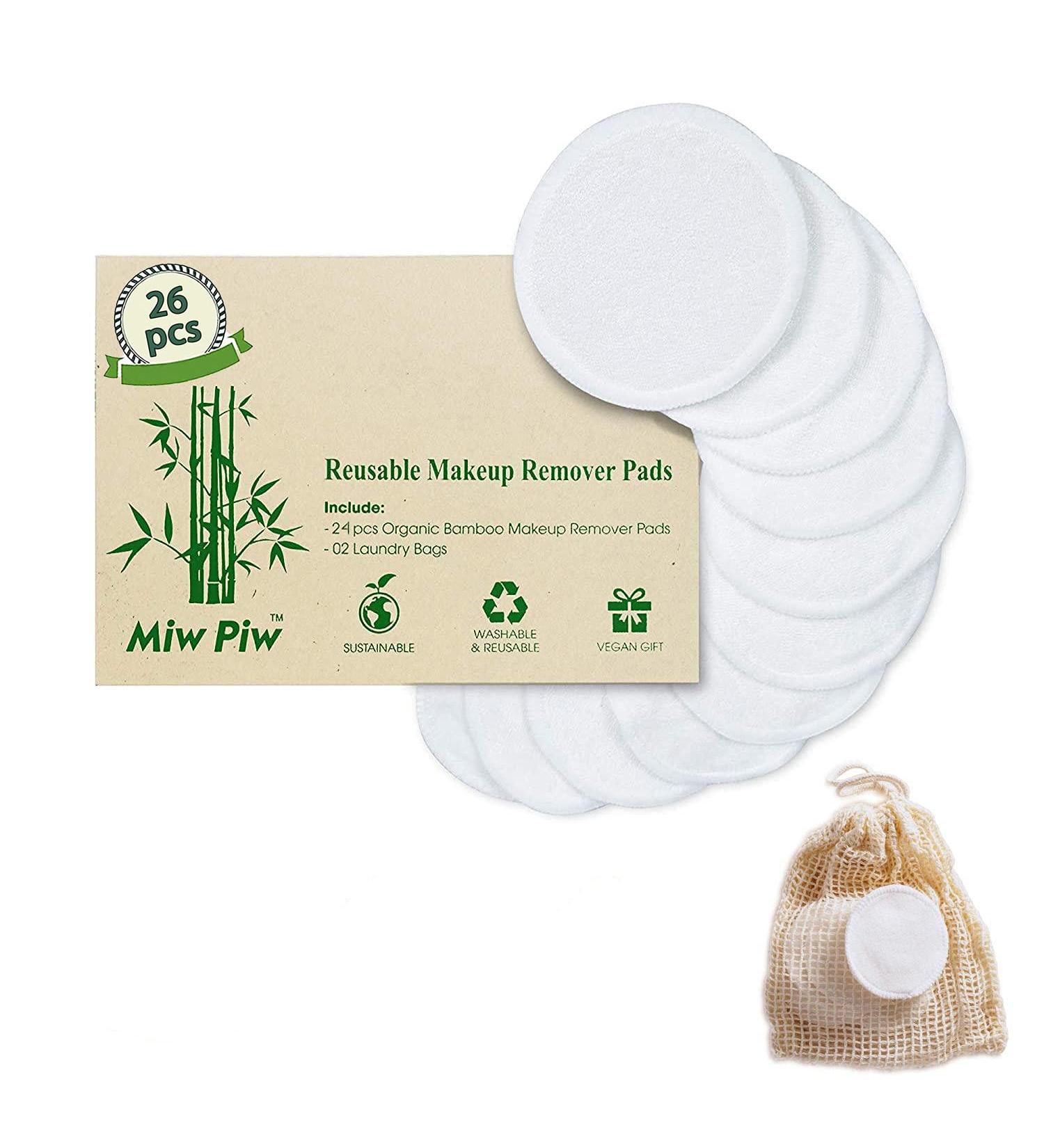 Reusable Cotton Pads Face Pack Set 26 - Washable Makeup Remover Laundry Bag | Bamboo Cloth Rounds for Skincare | 13 Count Facial Wipes for Eye and Lip | Eco-friendly Beauty Essentials - Buy Online on GoSupps.com