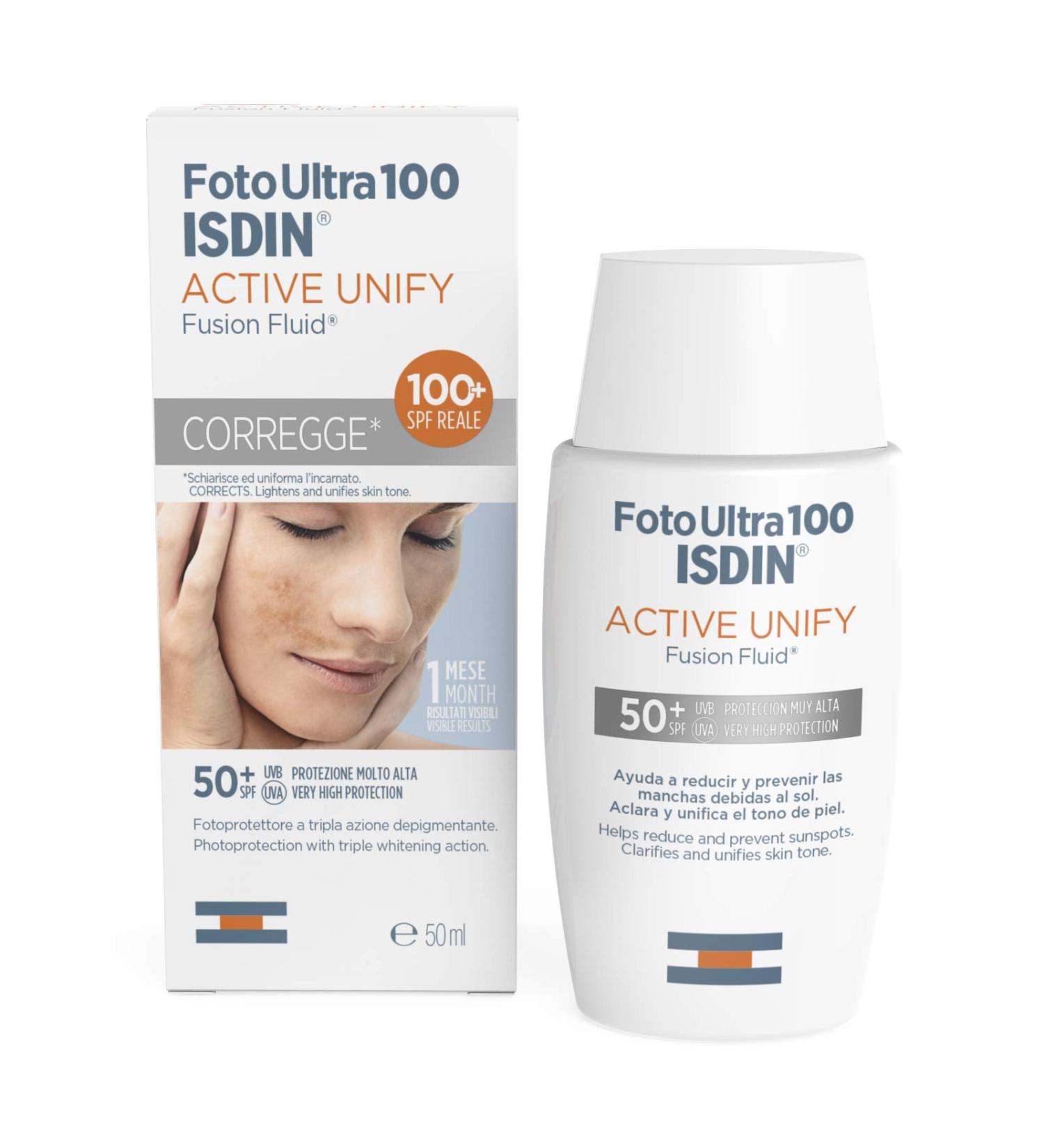 ISDIN Fotoultra Active Unify Fusion Fluid SPF100+ Viso 50 ml