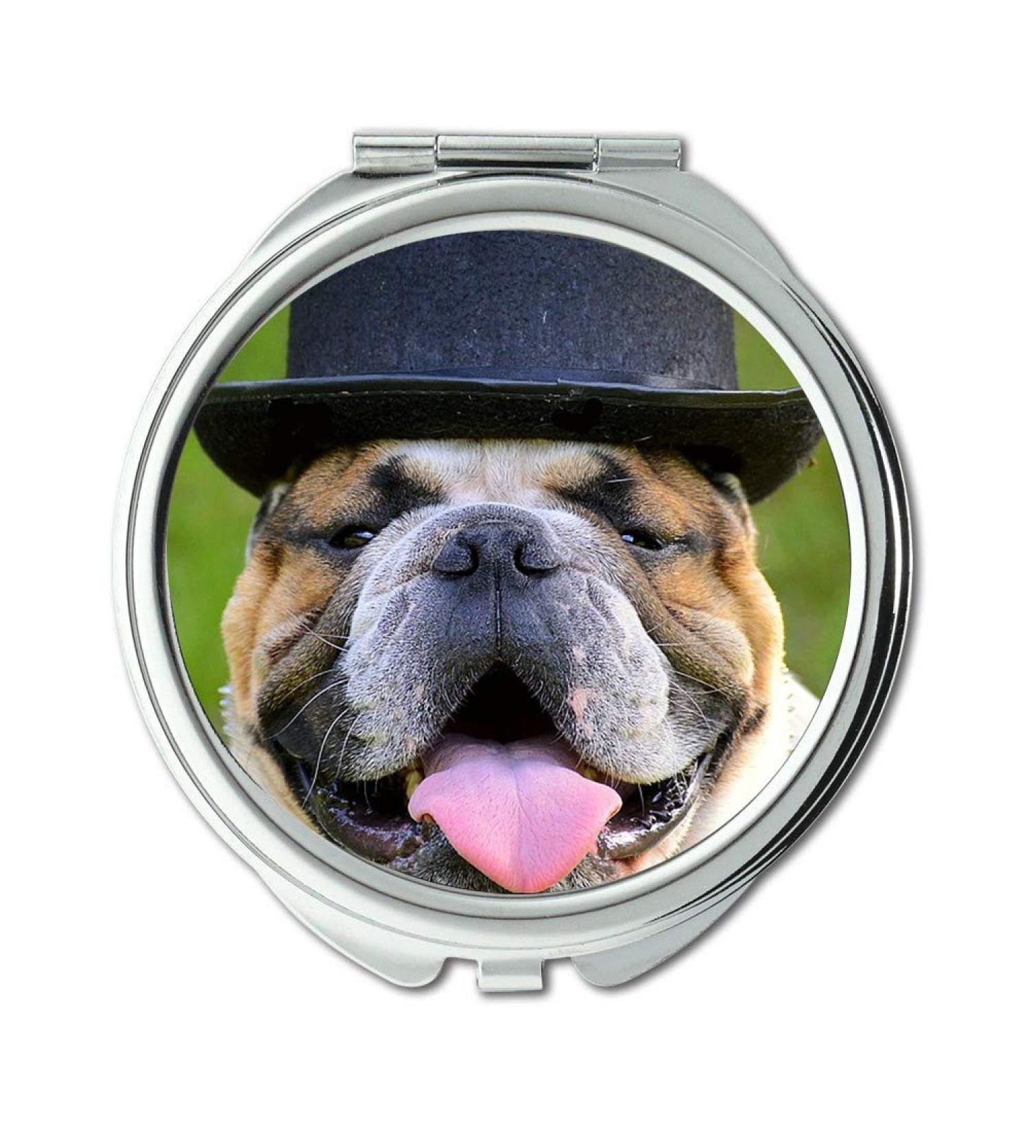Mirror Travel Mirror Bulldog Hat Face View Portrait Head pocket mirror portable mirror - Buy Online on GoSupps.com