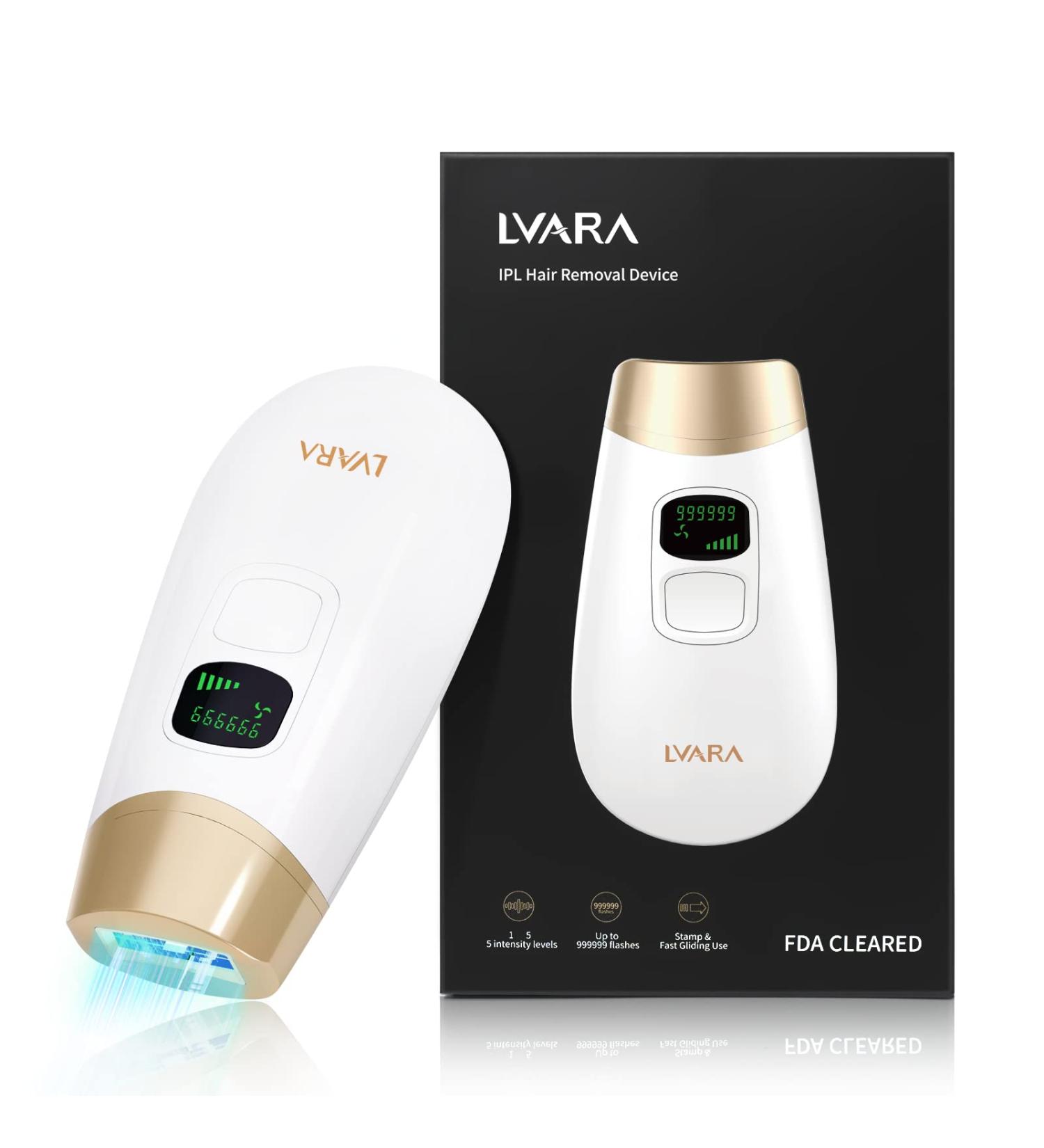 LVARA FDA Cleared IPL Hair Removal Device - Painless At-Home Laser Hair Remover for Women & Men - 999,999 Flashes for Facial, Bikini, Legs, & Armpits - Buy Online on GoSupps.com