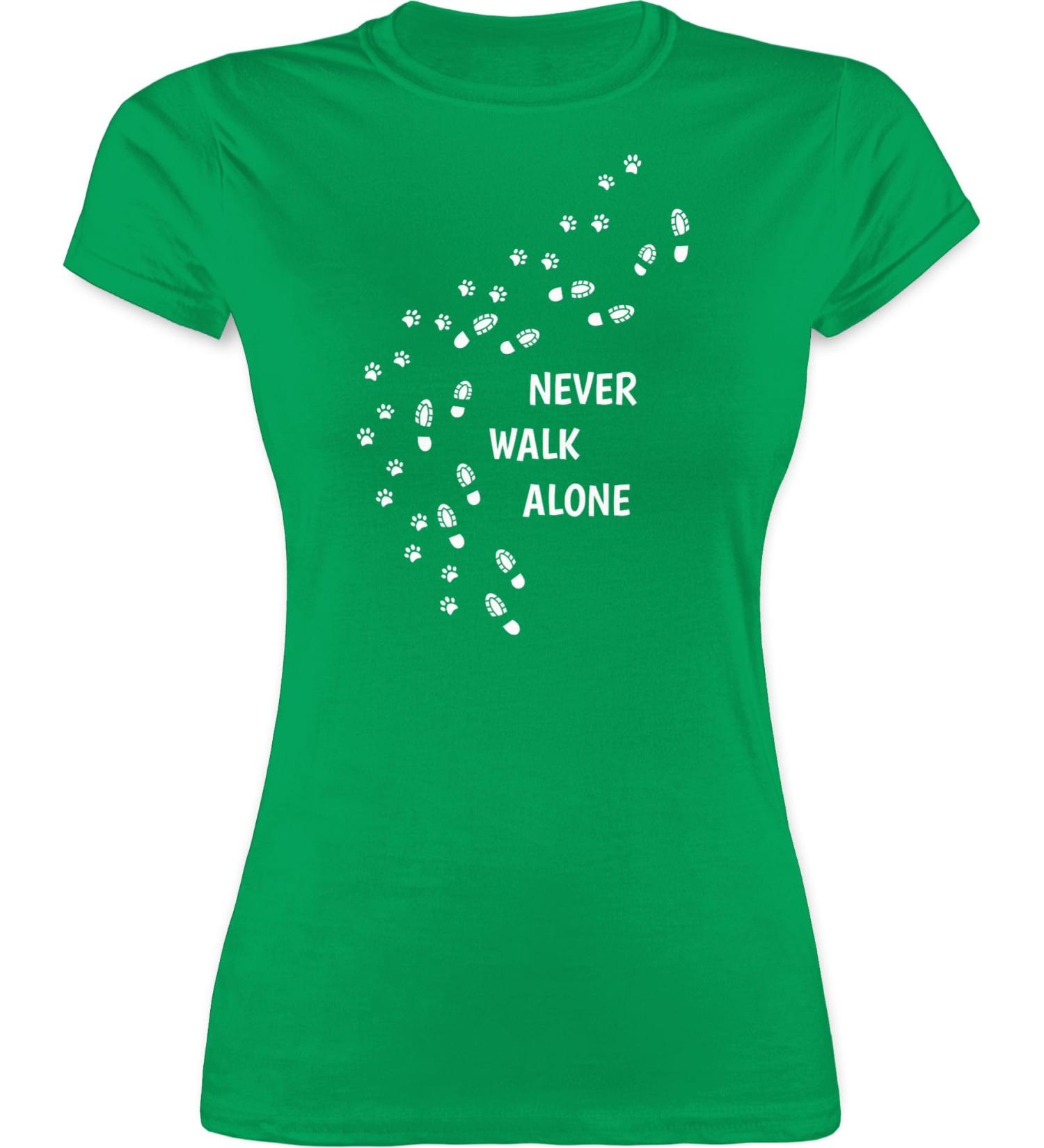 Shirtracer Women's Shirt - Never Walk Alone Paw Prints - Perfect Gift for Dog Owners - Green M - Buy Online on GoSupps.com