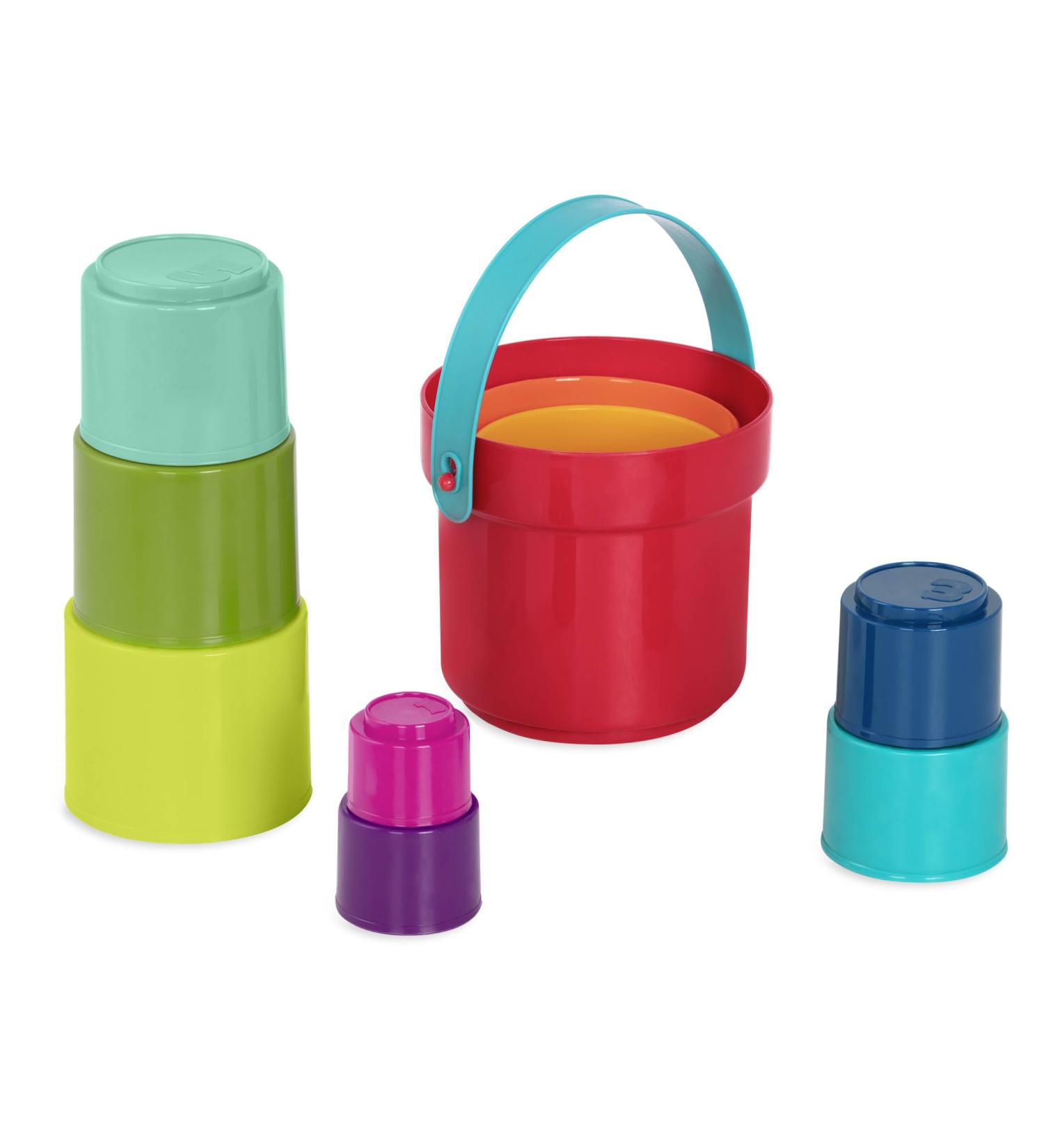 Batta 10 Buckets & Stacking Cups | Best Sand Bath & Water Toys for Toddlers 18 Months+ | Inspire Motor Skill Development - Buy Online on GoSupps.com