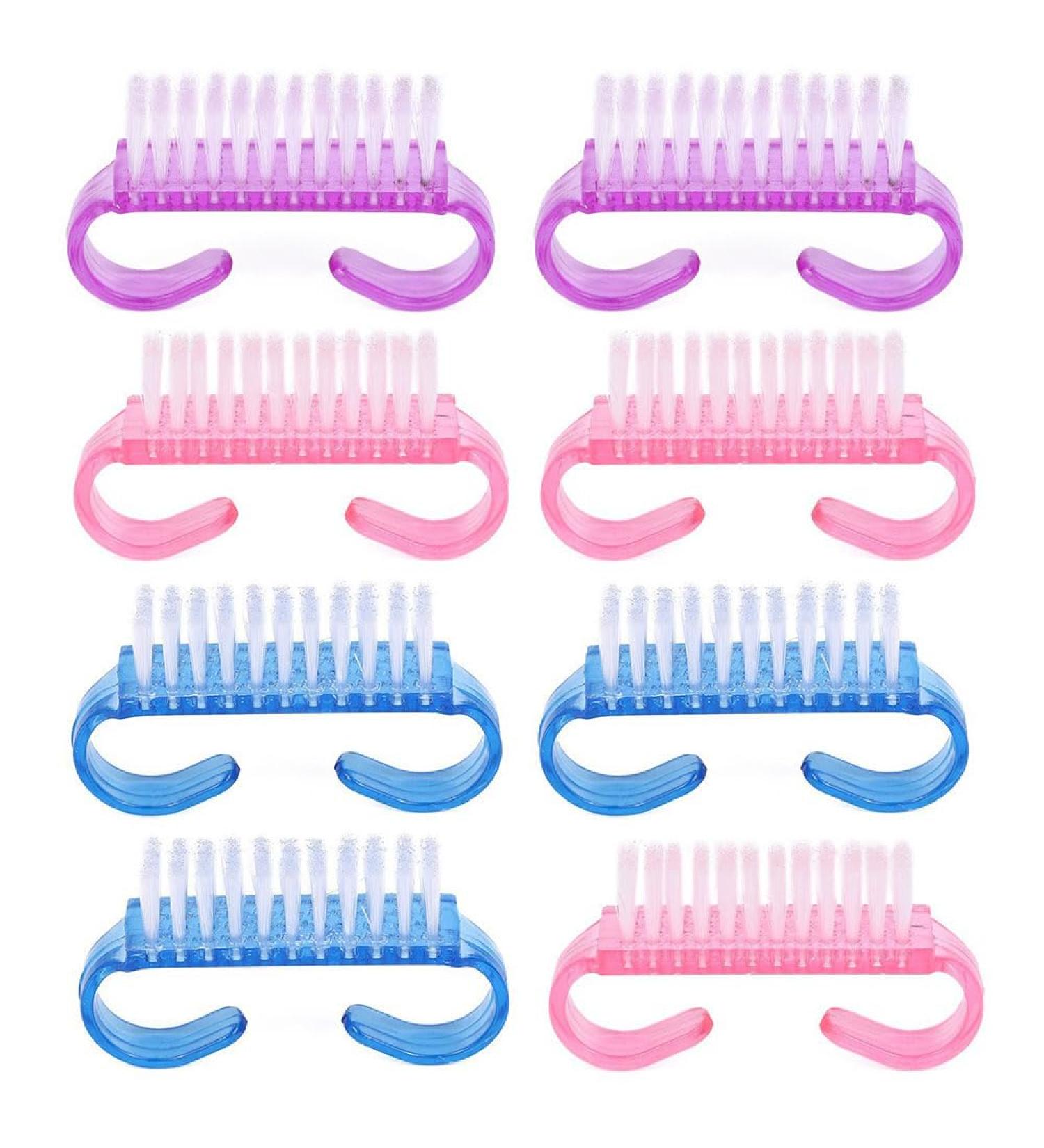 8-Piece Plastic Handle Nail Brush Set for Toes and Nails Cleaning - Buy Online on GoSupps.com