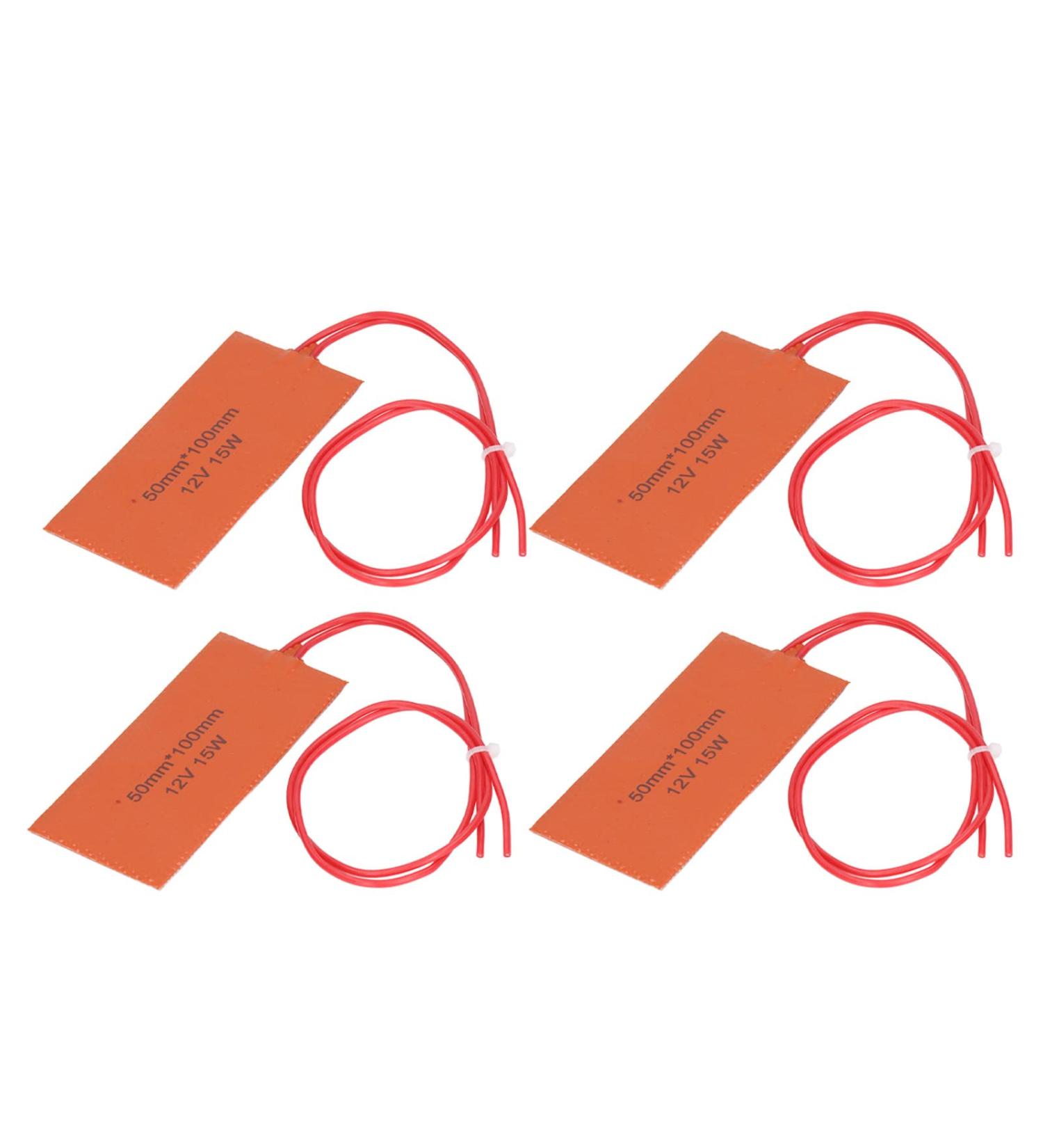 Buy 4 Pack Silicone Heating Pads - 50x100mm 12V 15W Flexible Heating Mats for 3D Printers | International Shipping Available - Buy Online on GoSupps.com