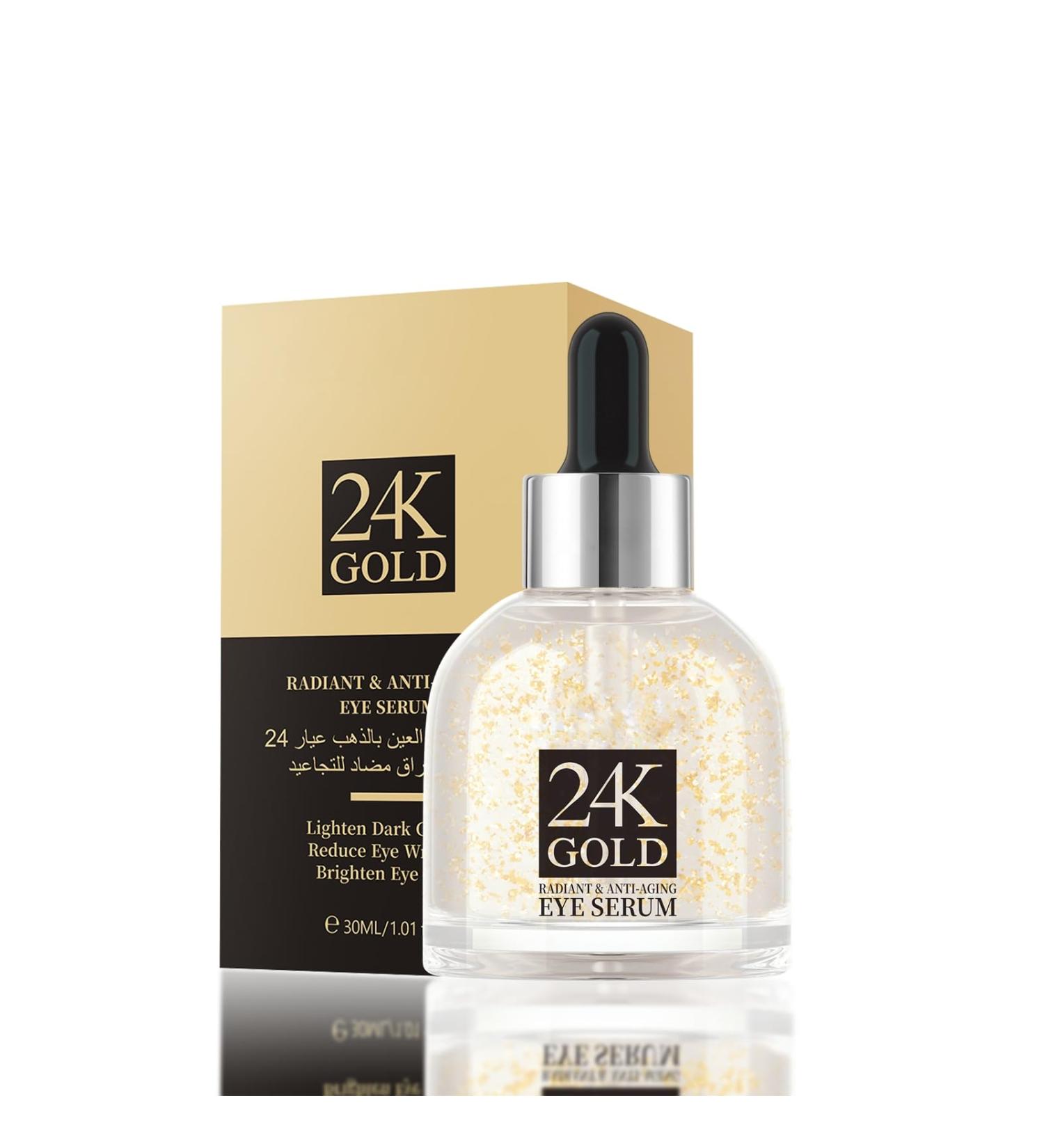 24K Gold Eye Serum Niacinamide Serum Anti Ageing Eye Serum Eye Serum For Dark Circles Puffy Eyes Bags Under Eyes Puffiness & Crows Feet Saggy Skin Anti Wrinkle Caffeine Eye Cream Brightening Serum - Buy Online on GoSupps.com