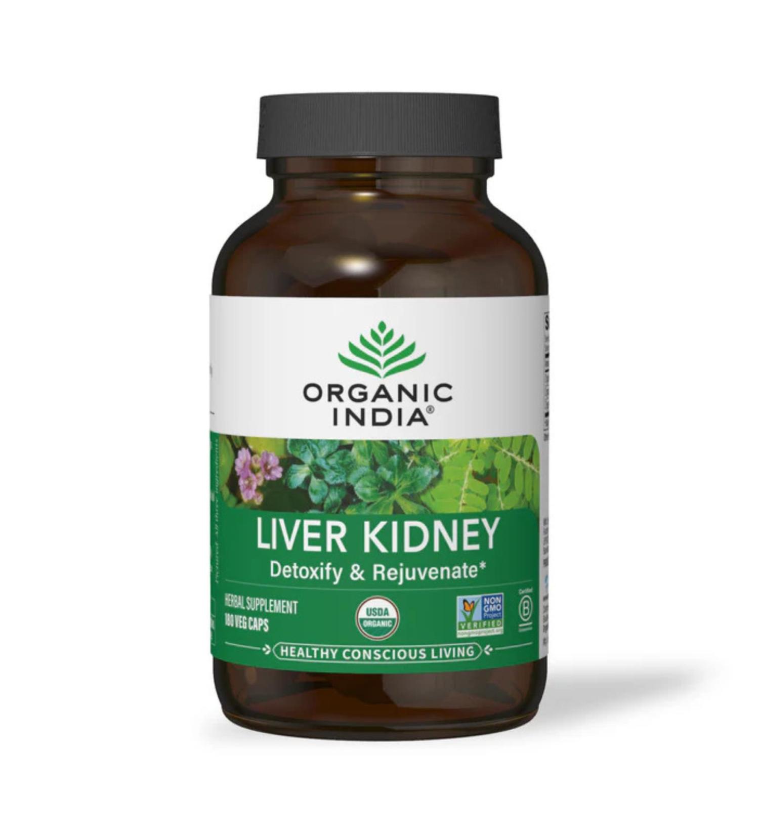 ORGANIC INDIA Liver Kidney Herbal Supplement - Detoxify & Rejuvenate, Supports Healthy Liver & Kidney Function, Vegan, Gluten-Free, Kosher, USDA Certified Organic, Non-GMO - 180 Capsules 180 Count (Pack of 1) - Buy Online on GoSupps.com
