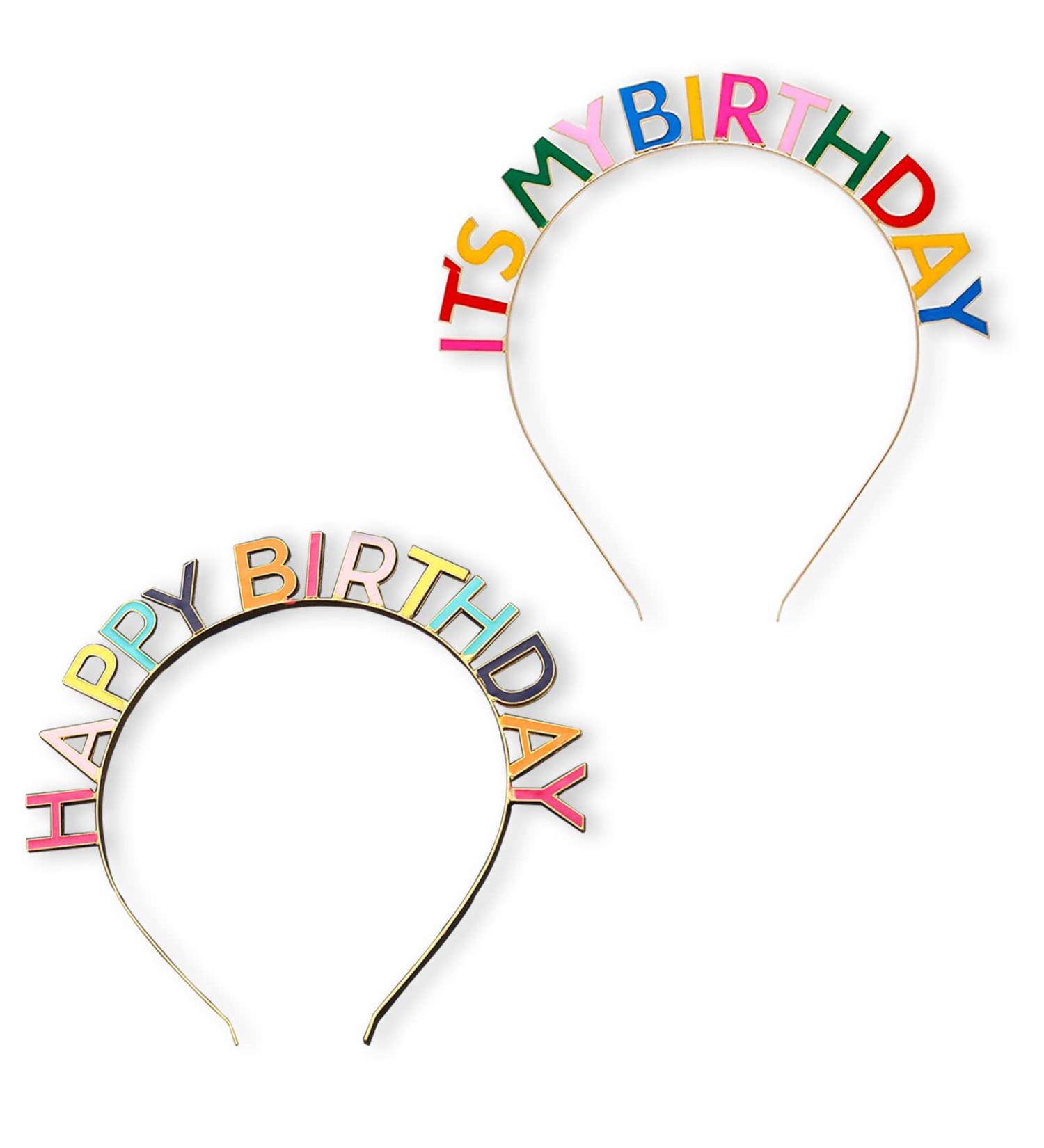 Zuqabio 2 Pack Happy Birthday Crowns for Women and Girls - Colorful Birthday Headbands and Hair Accessories - 'It's My Birthday' Headpiece for Birthday Decorations - Buy Online on GoSupps.com