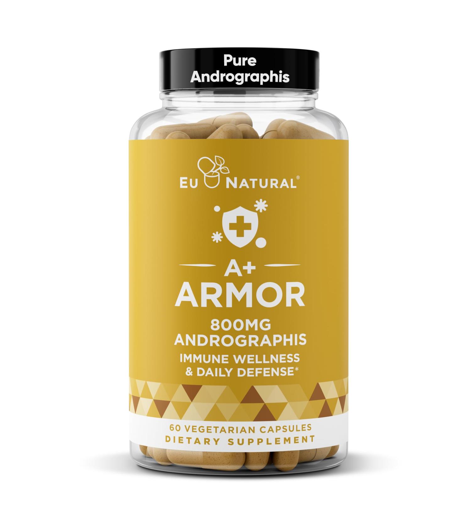 A+ Armor Andrographis Pure 800 Mg Healthy Immune System Function, Physical Wellness, Potent Strength for Seasonal Protection Full-Spectrum & Standardized 60 Vegan Soft Capsules 60 Count (Pack of 1) - Buy Online on GoSupps.com