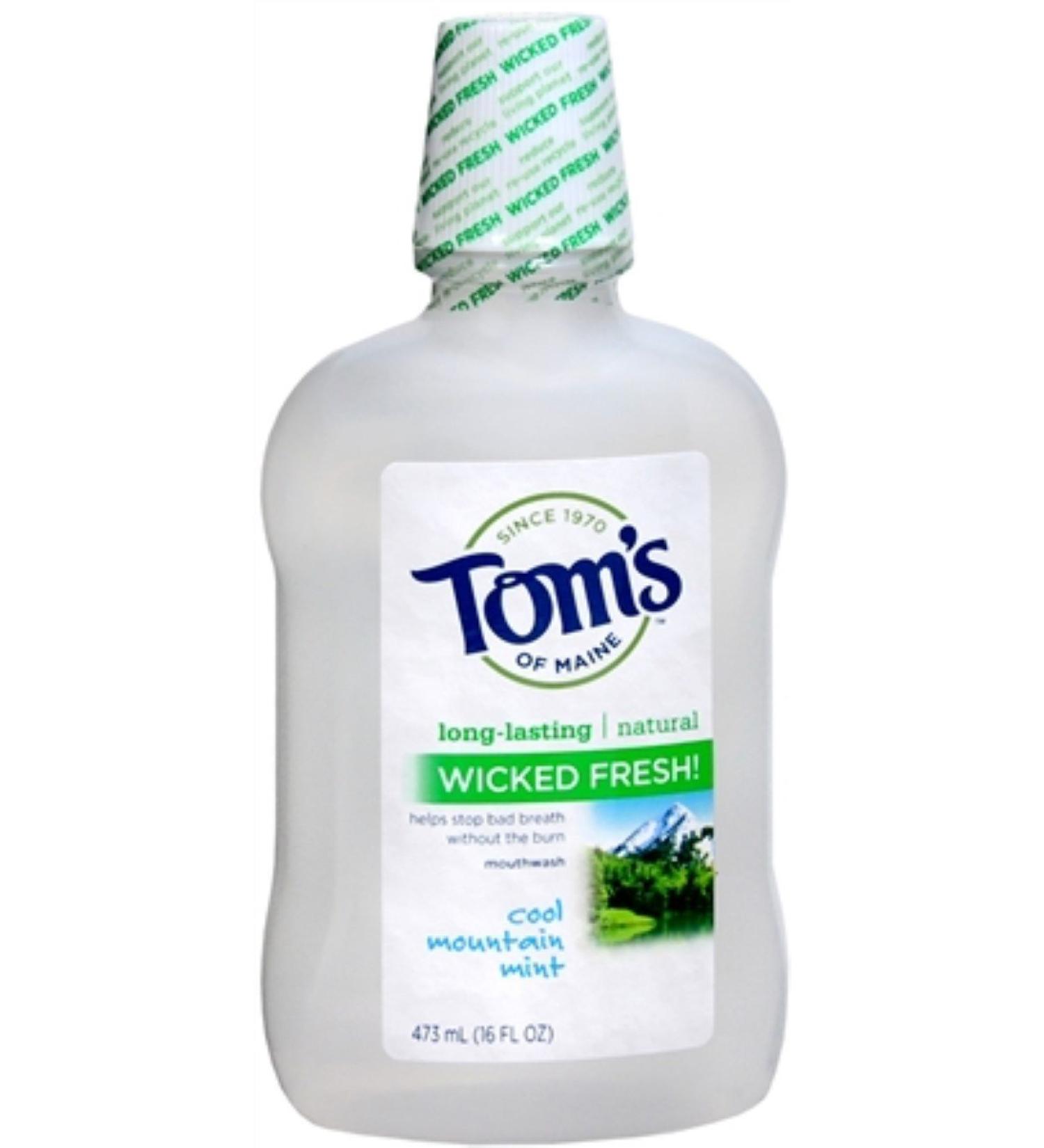 Tom's of Maine Wicked Fresh! Mouthwash Cool Mountain Mint 16 oz (Pack of 7)