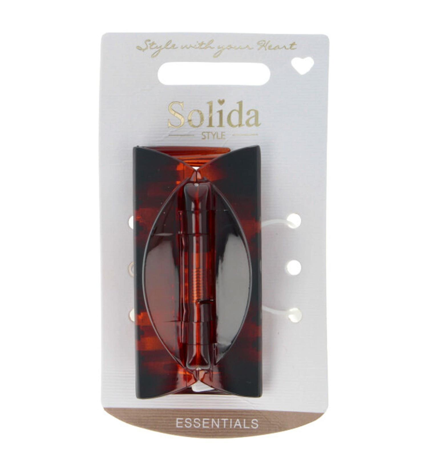 Solida Essentials water wave clip flat small havana 1 piece